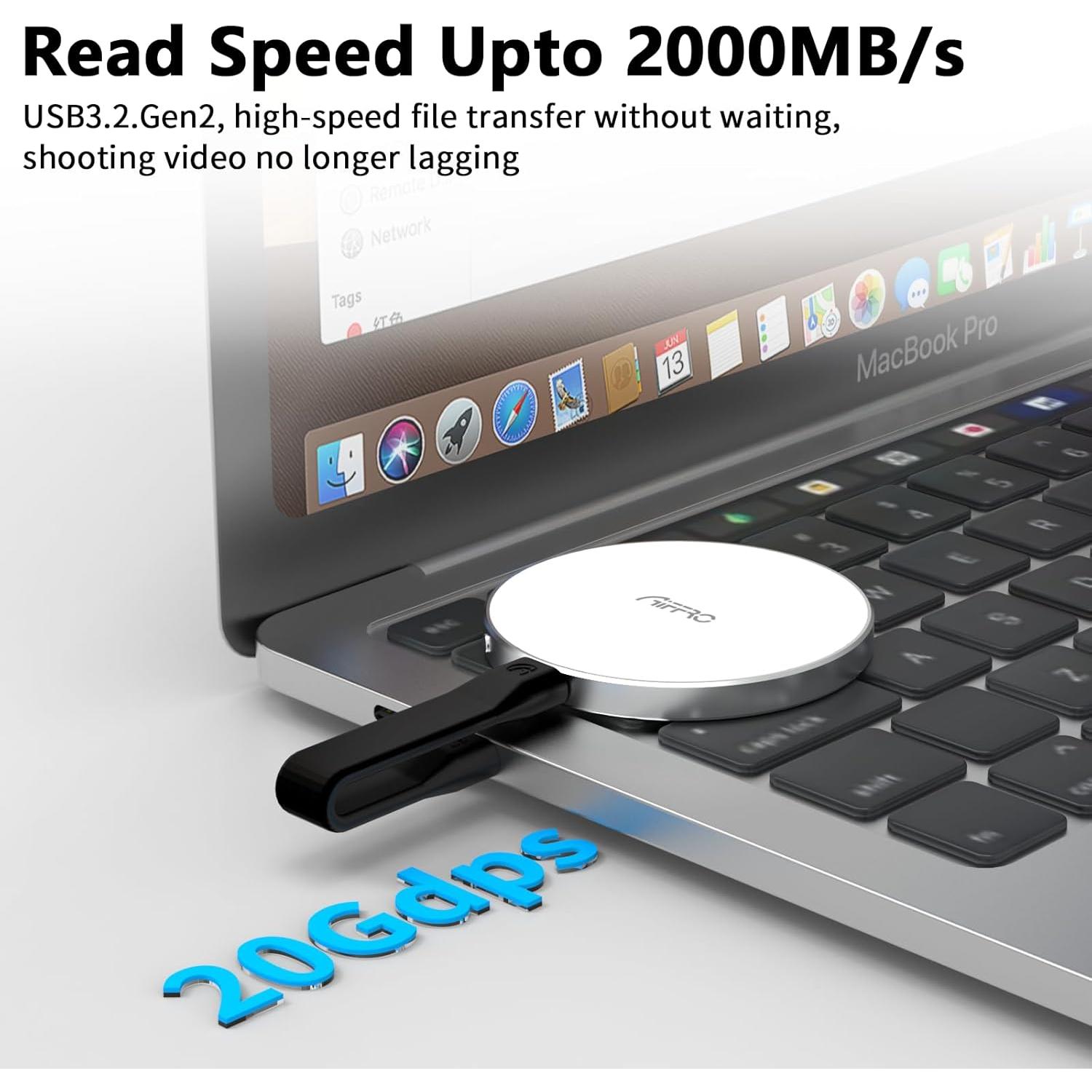 SSD Portátil Aiffro P10 2TB USB 3.2 Gen 2x2 Tipo-C