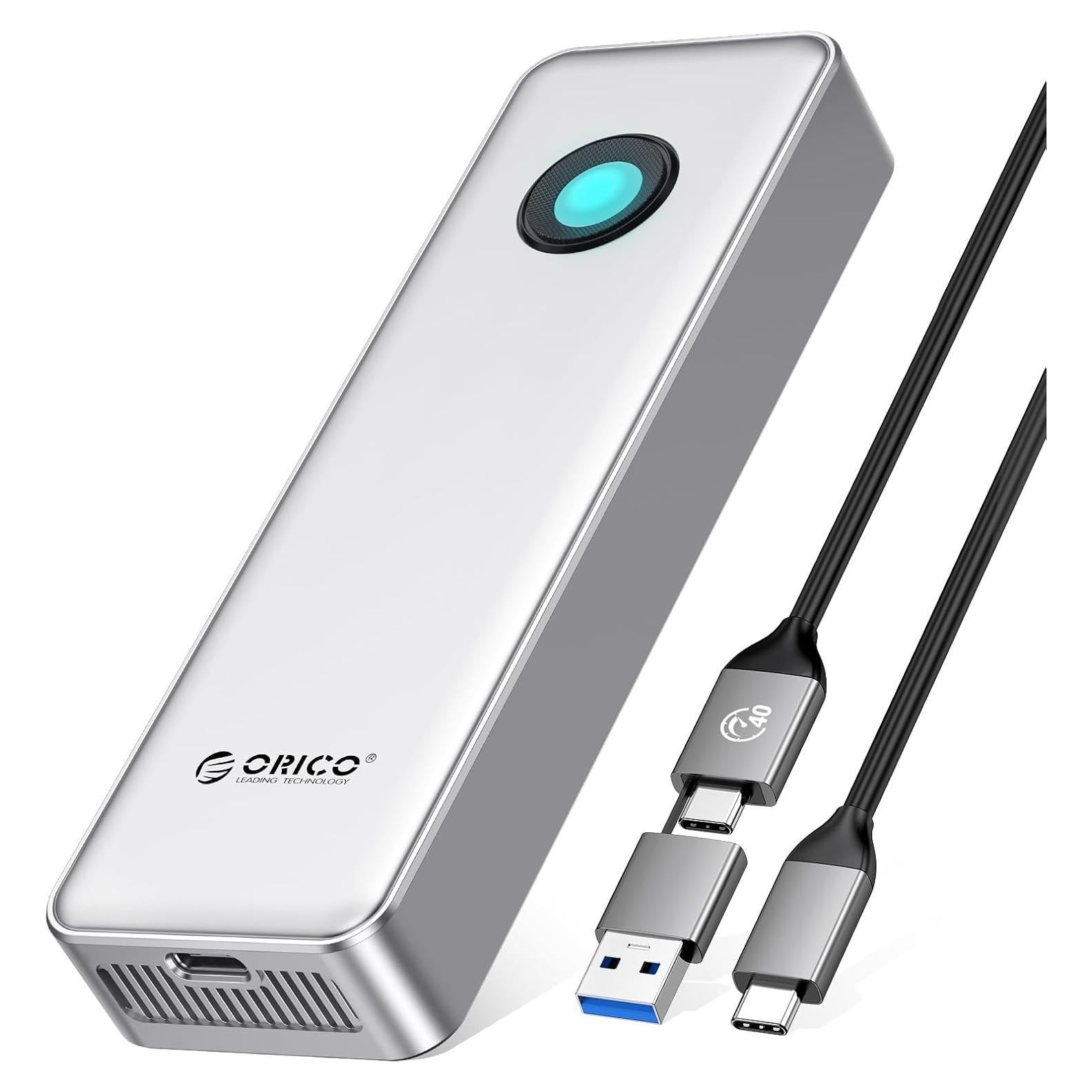 2TB Portable SSD for 3700MB/s, RGB External Solid State Drive with 40Gbps 2 in 1 USB C Cable, Built-in Cooling Fan, Compatible with Thunderbolt 4/3, USB 4.0, PSSD - R3700