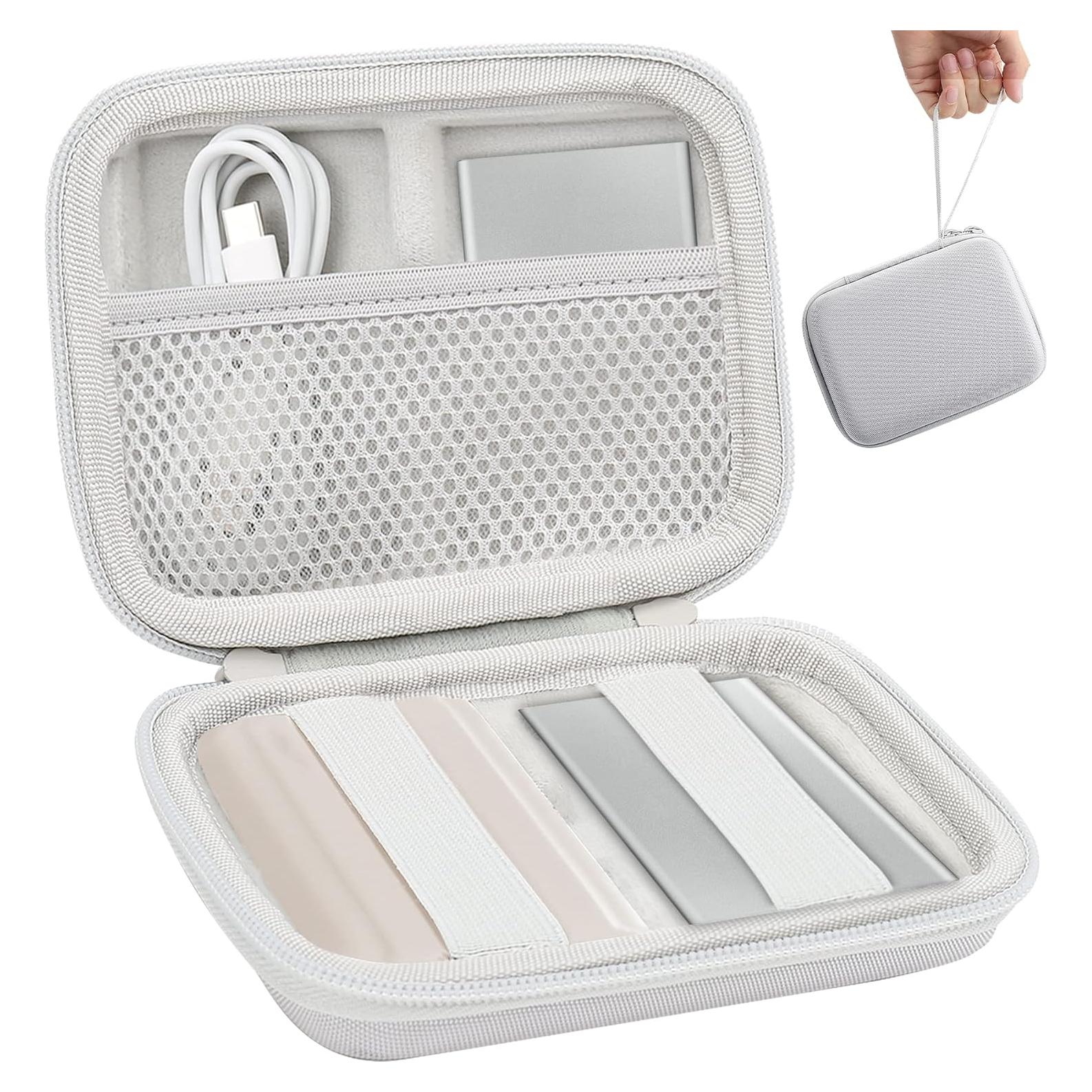 Funda de viaje dura Aenllosi para Samsung T9/T7 Touch SSD - Blanca