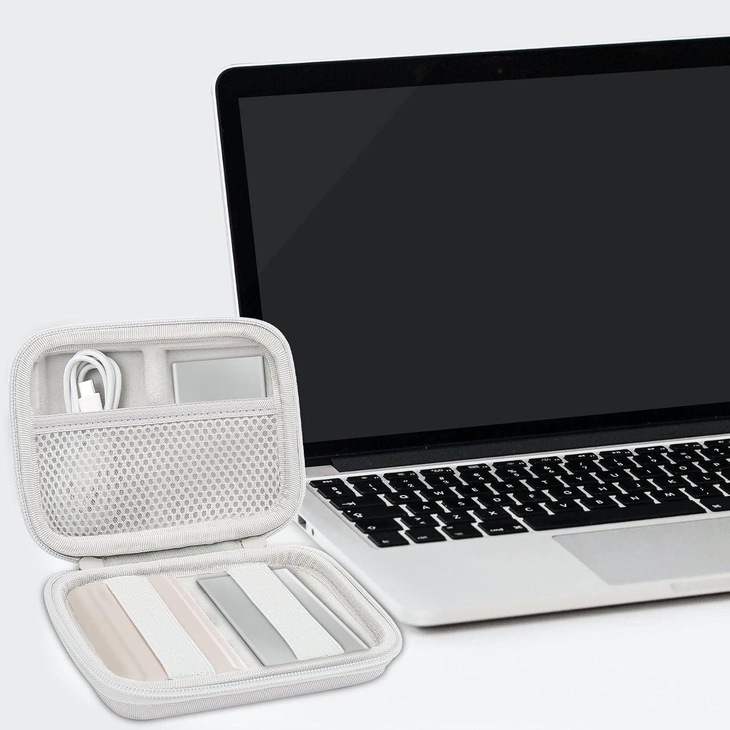 Funda de viaje dura Aenllosi para Samsung T9/T7 Touch SSD - Blanca