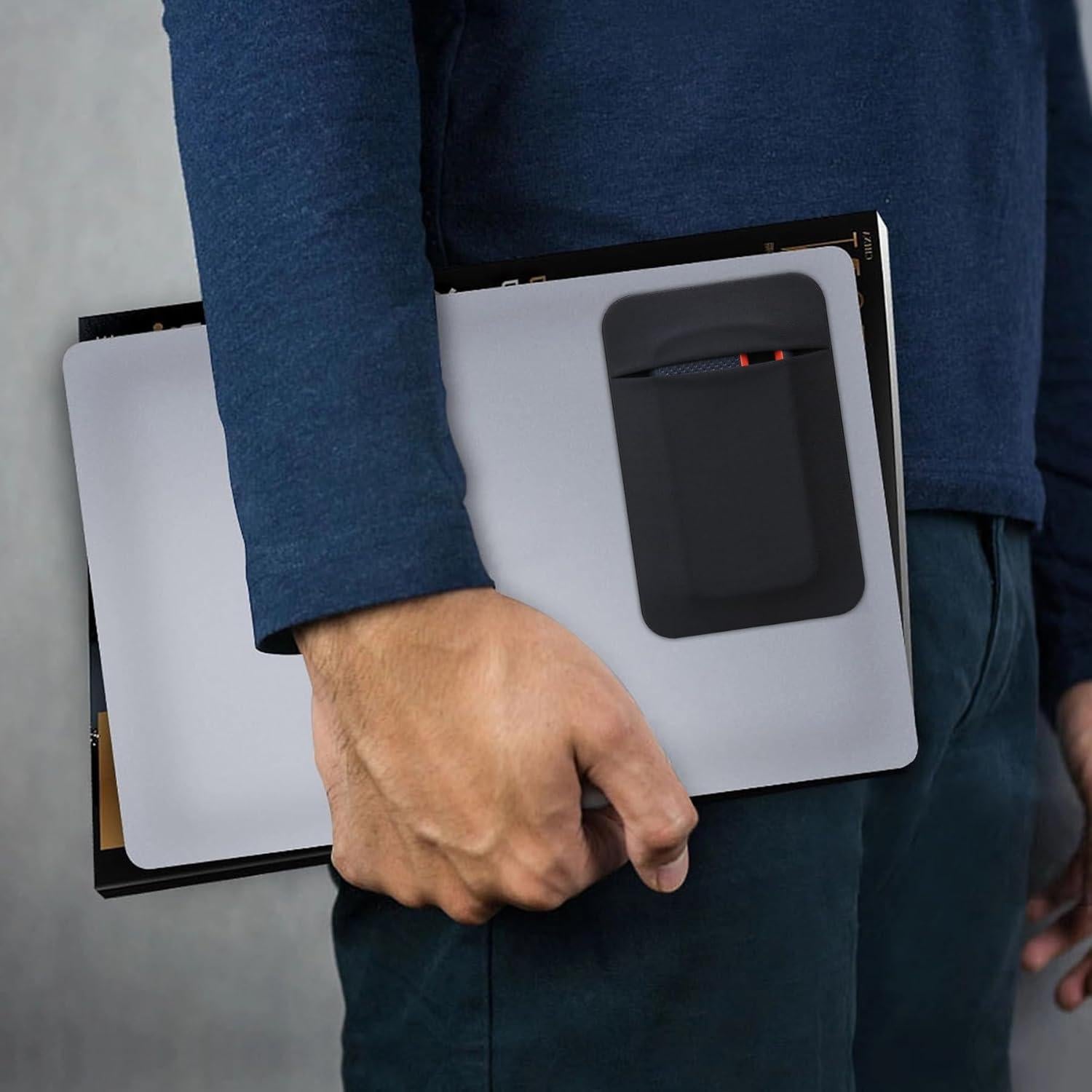 Funda Adhesiva para Disco Duro SSD Lacdo, Negro, 13x8.6 cm