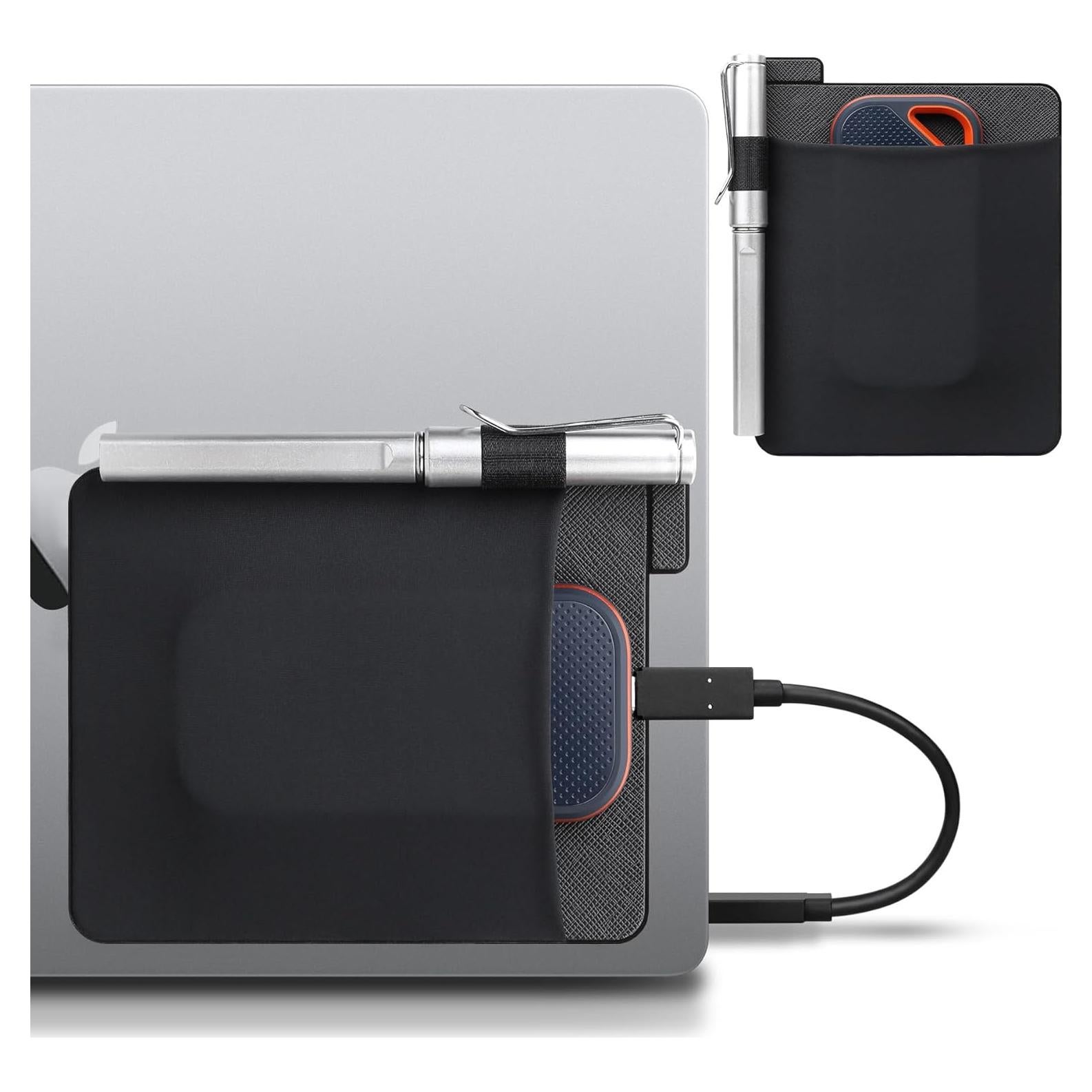 Funda adhesiva para SSD Lacdo, soporte portátil negro 15x12cm