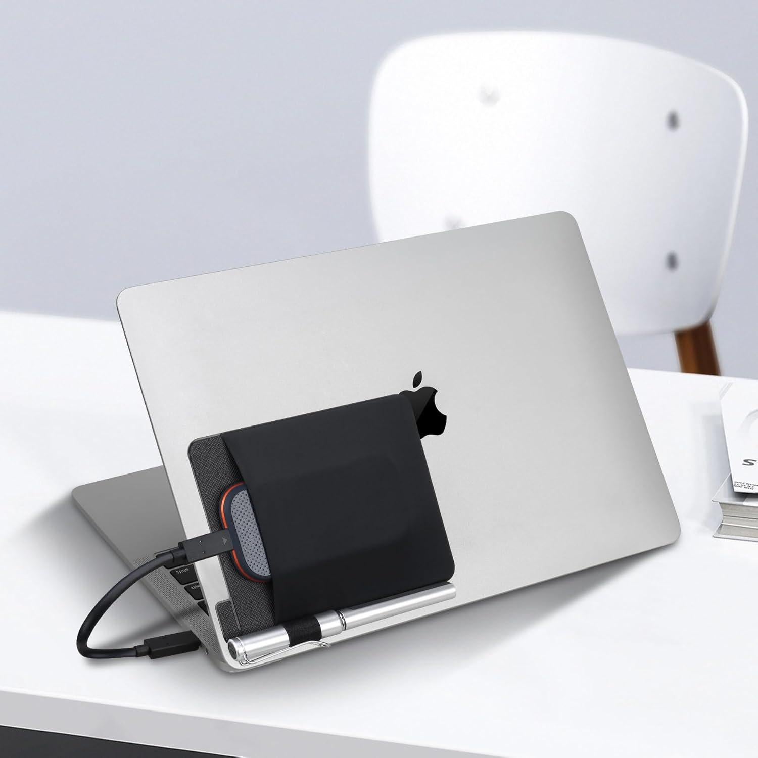 Funda adhesiva para SSD Lacdo, soporte portátil negro 15x12cm