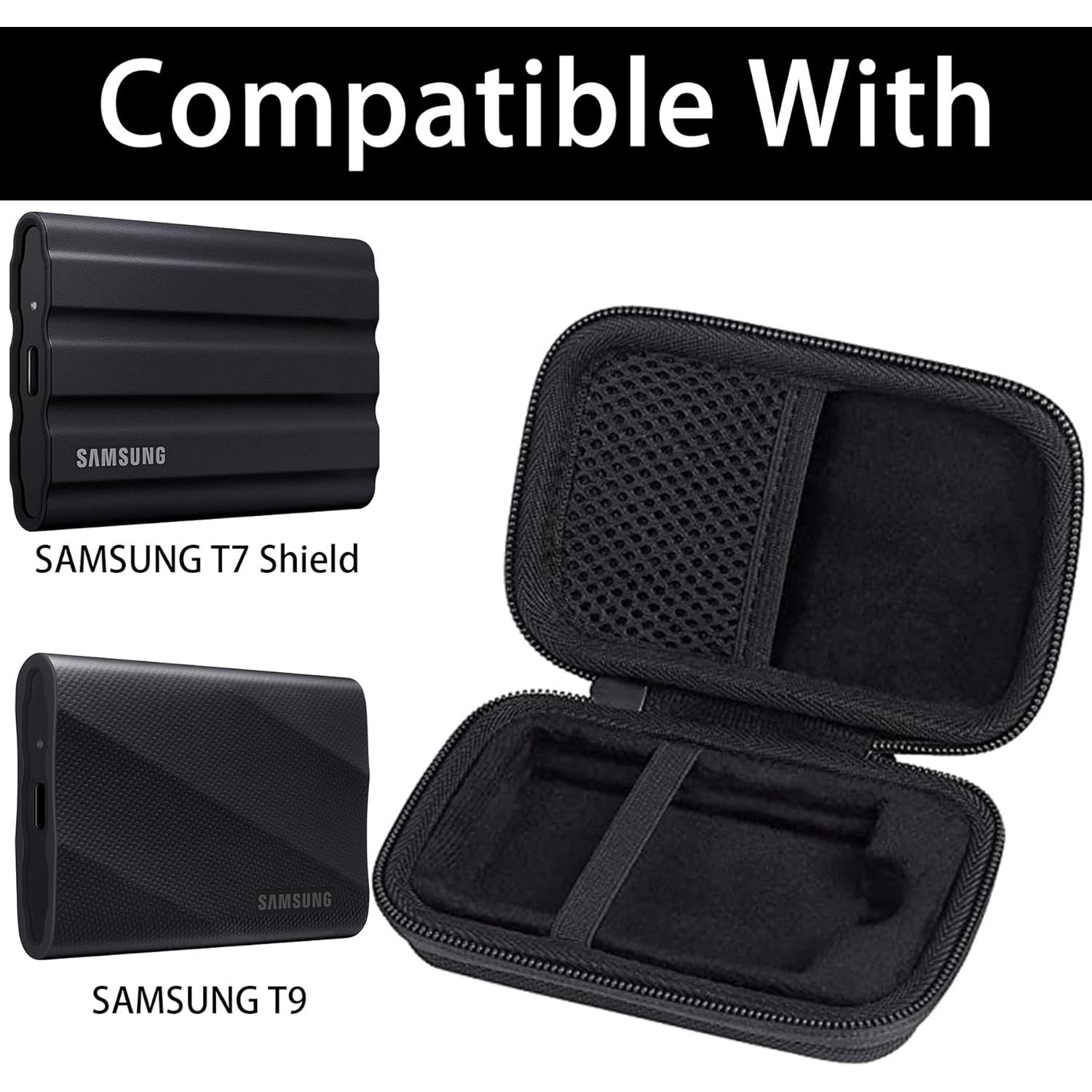 Funda Dura co2CREA para Samsung T7 Shield/T9 SSD Negra