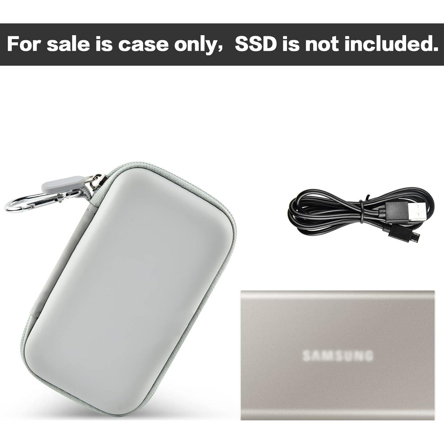 Funda Protectora para SSD Samsung T7 Touch 1TB 2TB Gris