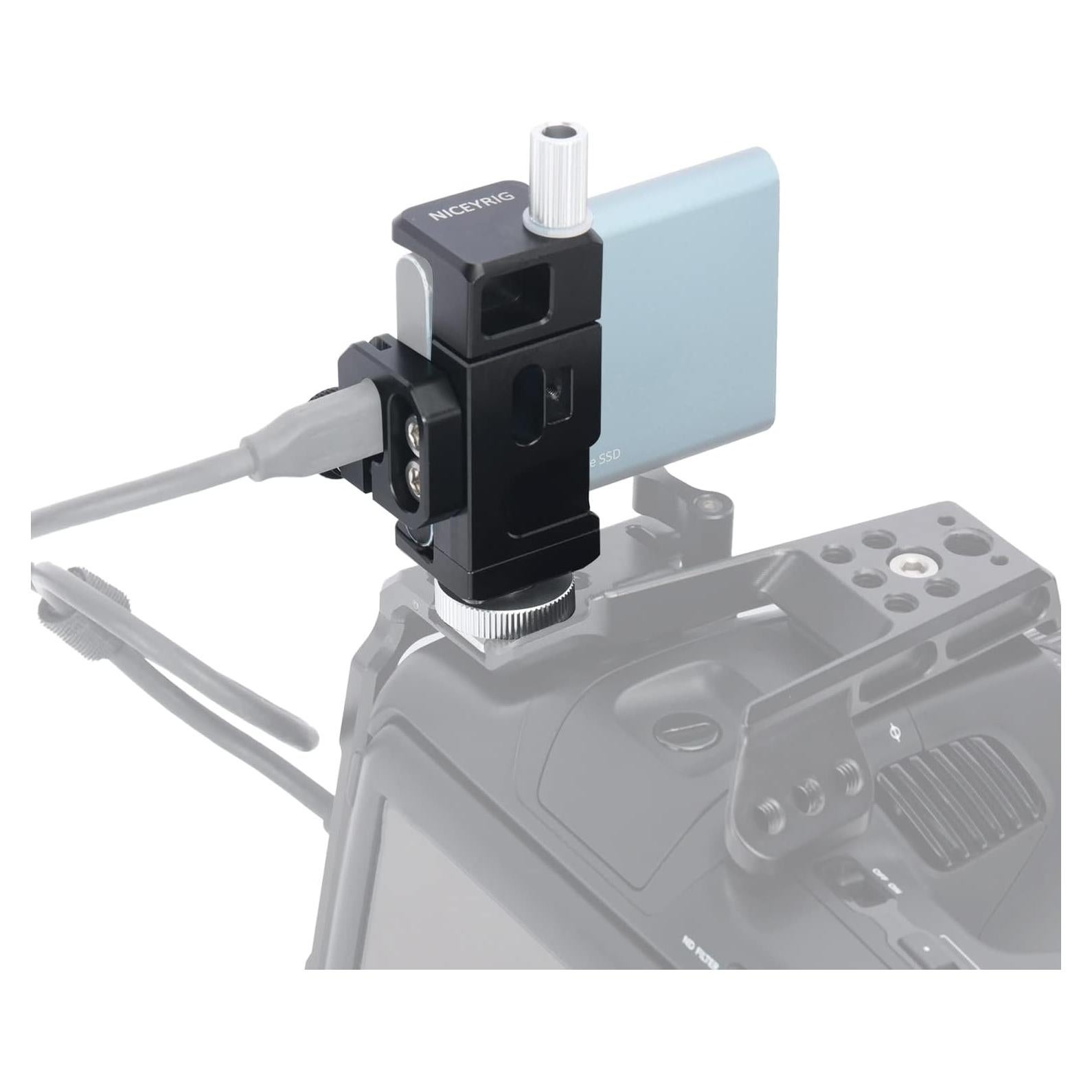 Soporte para SSD NICEYRIG con bloqueo USB-C para T5 T7