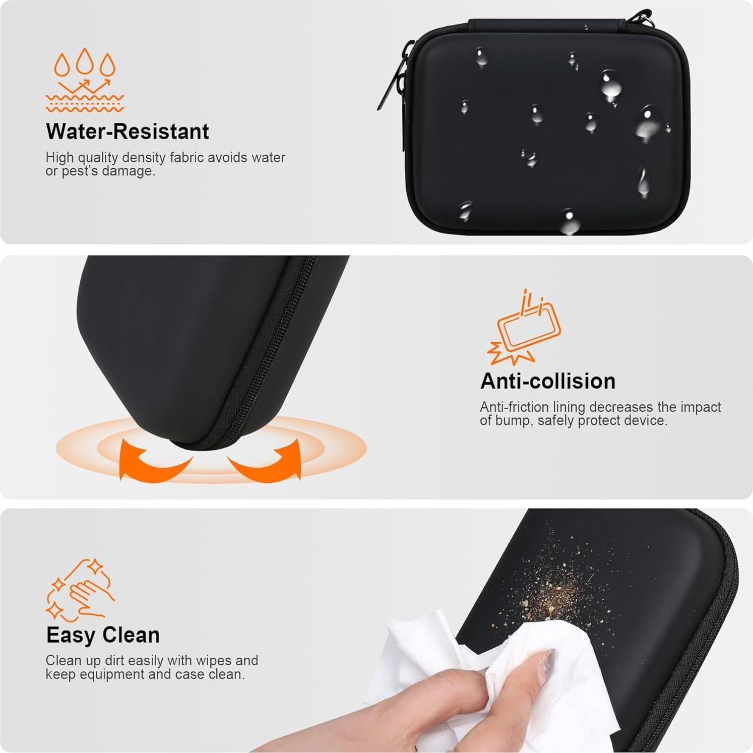 Funda Dura RAIALL para LaCie Rugged SSD Pro5 4TB/2TB Negro