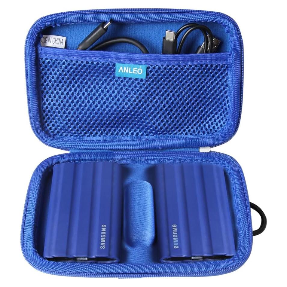 Funda de Viaje Dura Anleo para Samsung T7 Shield 2TB/4TB Azul