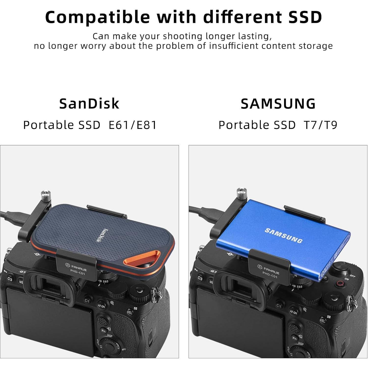 Soporte para SSD FANAUE con zapato frío 52-70mm para BMPCC