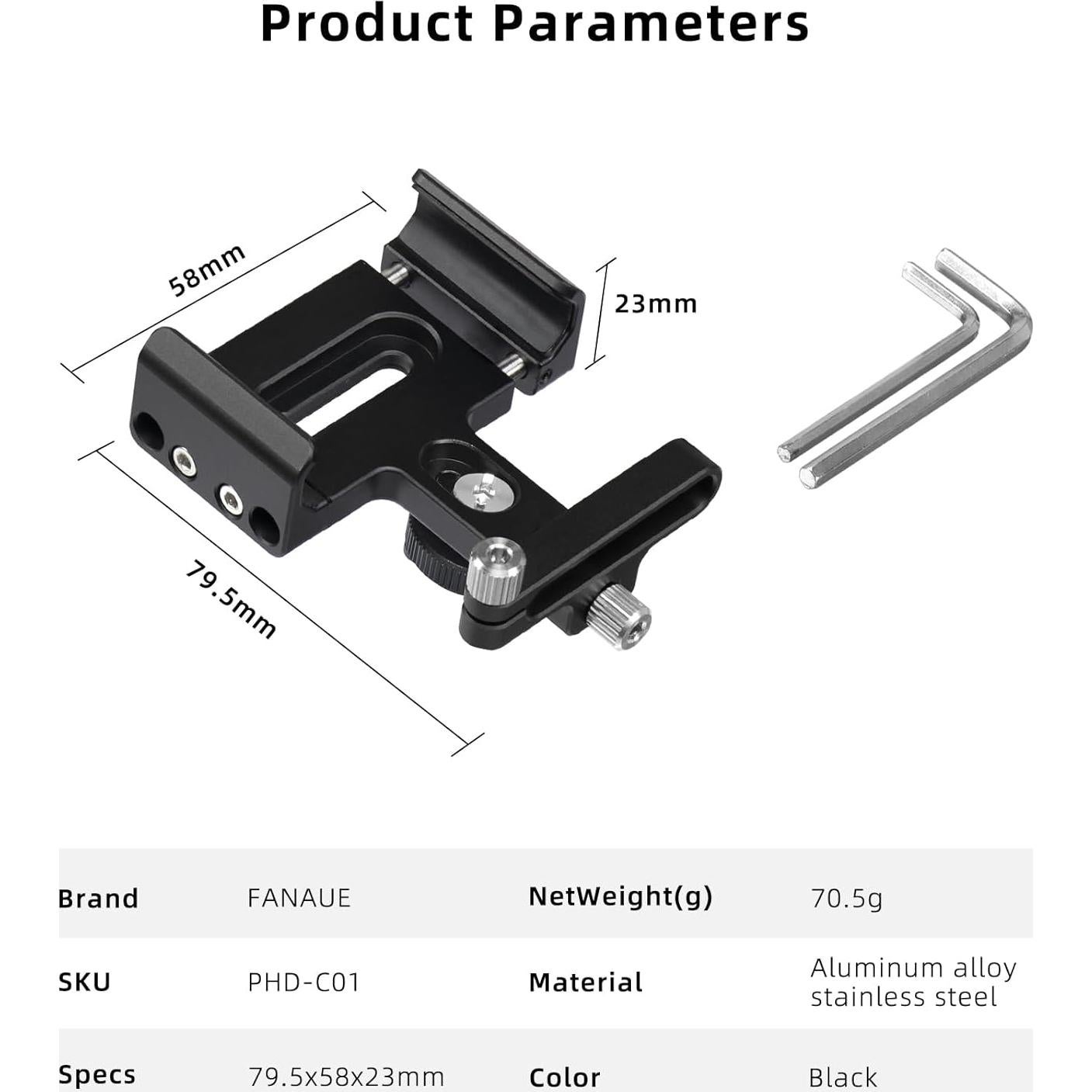 Soporte para SSD FANAUE con zapato frío 52-70mm para BMPCC