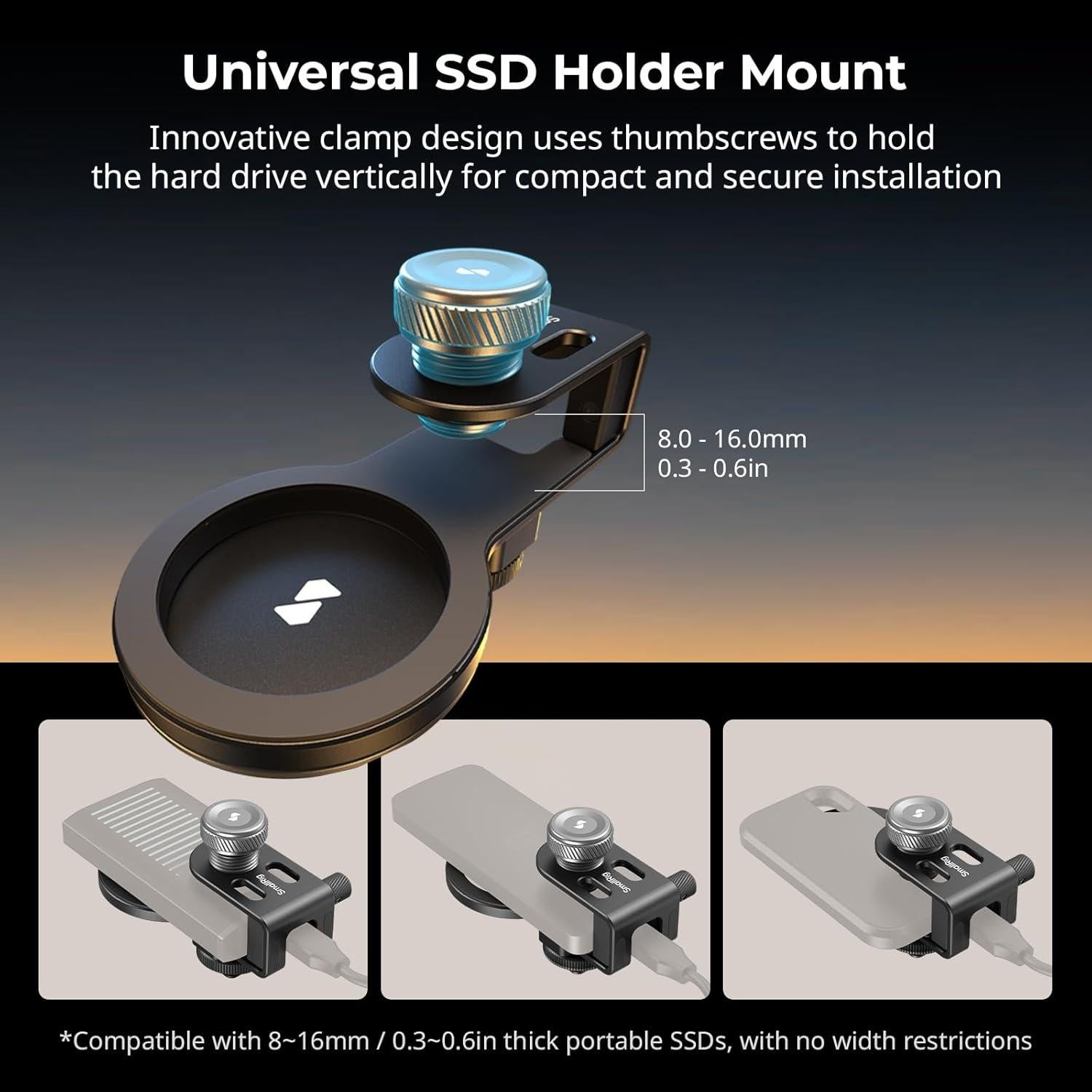 Soporte para SSD SmallRig 2-en-1 con Abrazadera Fría - Modelo 4779