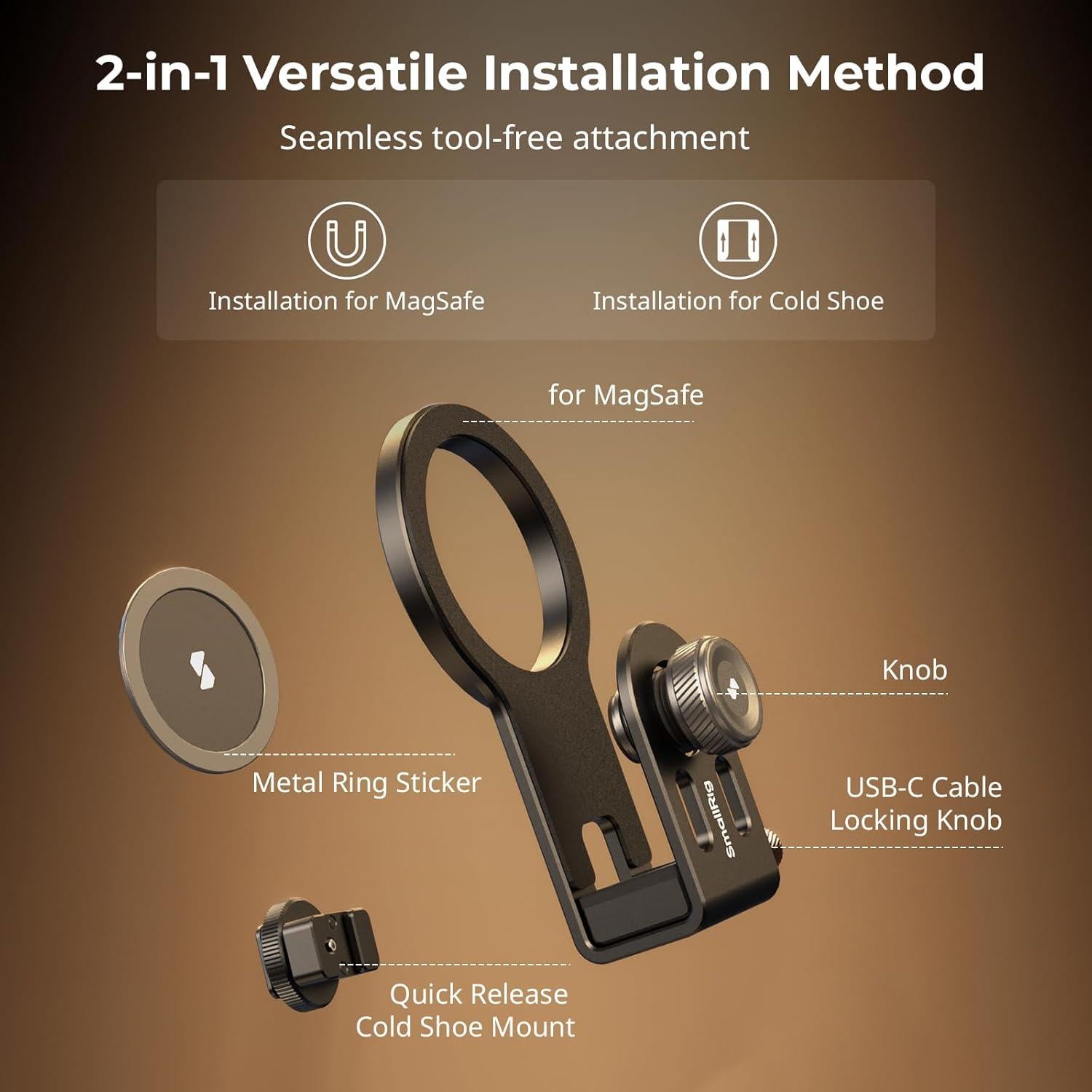 Soporte para SSD SmallRig 2-en-1 con Abrazadera Fría - Modelo 4779