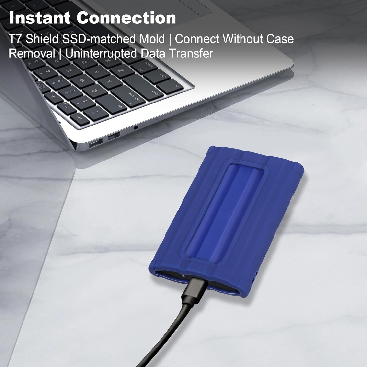 Funda de Silicona Lacdo para SSD Samsung T7 Shield 1TB/2TB/4TB Azul