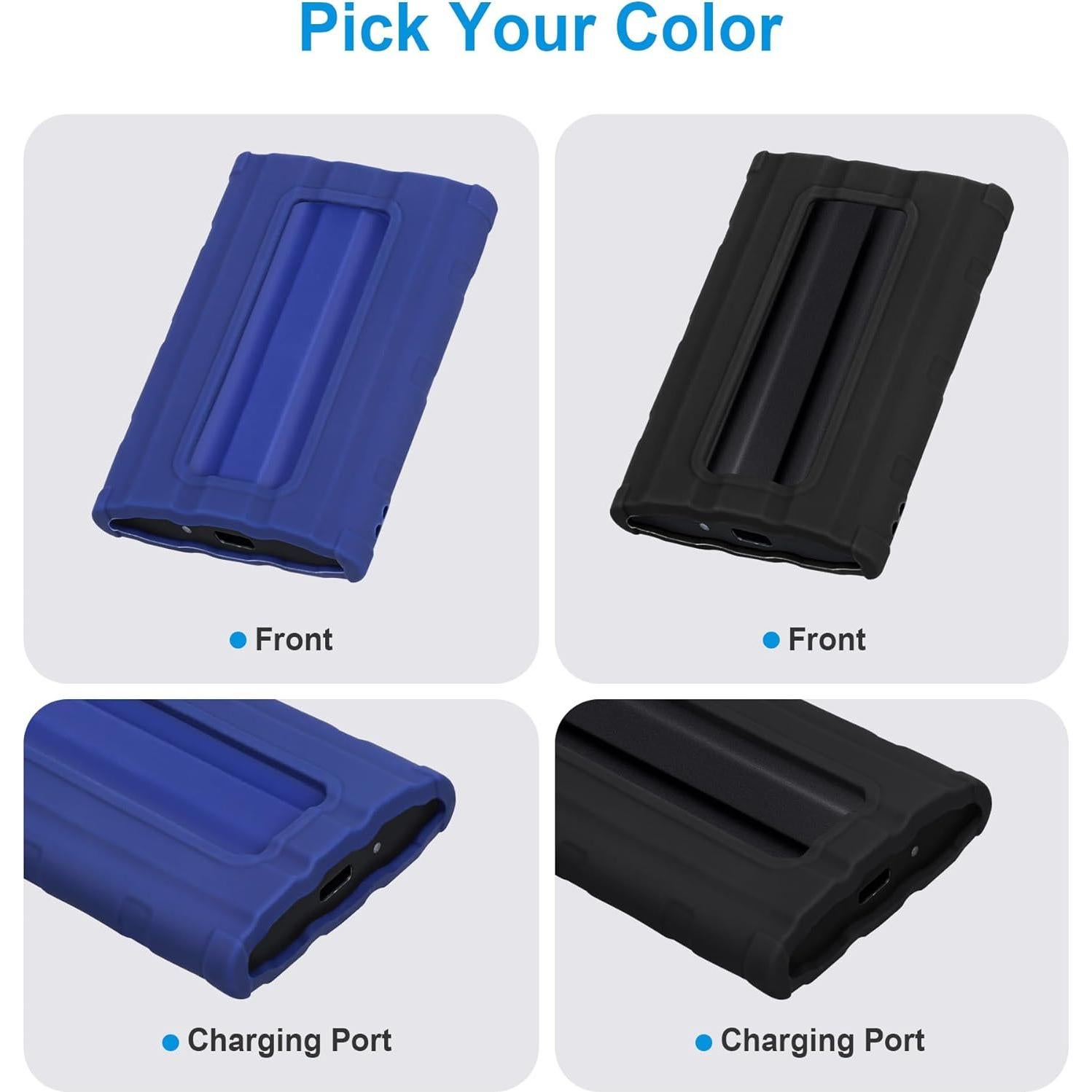 Funda de Silicona Lacdo para SSD Samsung T7 Shield 1TB/2TB/4TB Azul