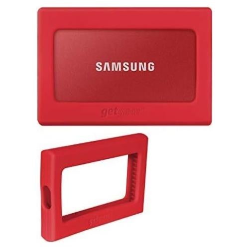 Parachoques de Silicona GETGEAR para SSD Samsung T7 - Rojo