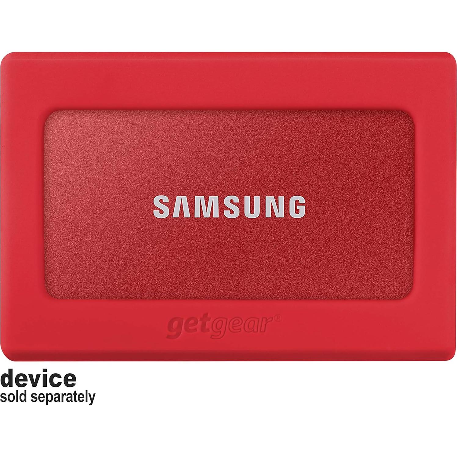 Parachoques de Silicona GETGEAR para SSD Samsung T7 - Rojo