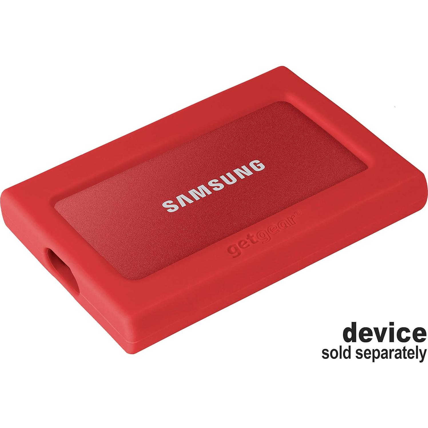 Parachoques de Silicona GETGEAR para SSD Samsung T7 - Rojo
