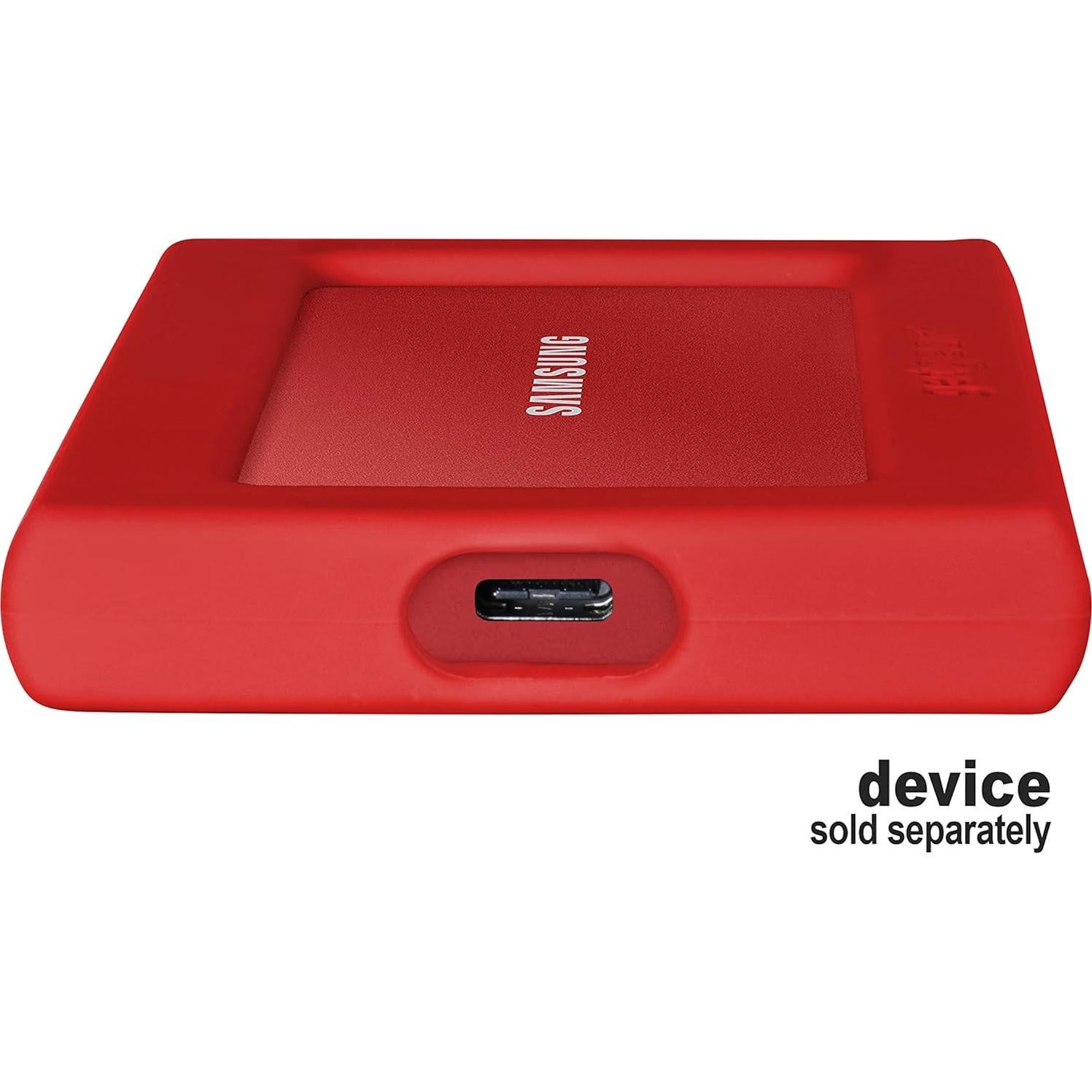 Parachoques de Silicona GETGEAR para SSD Samsung T7 - Rojo