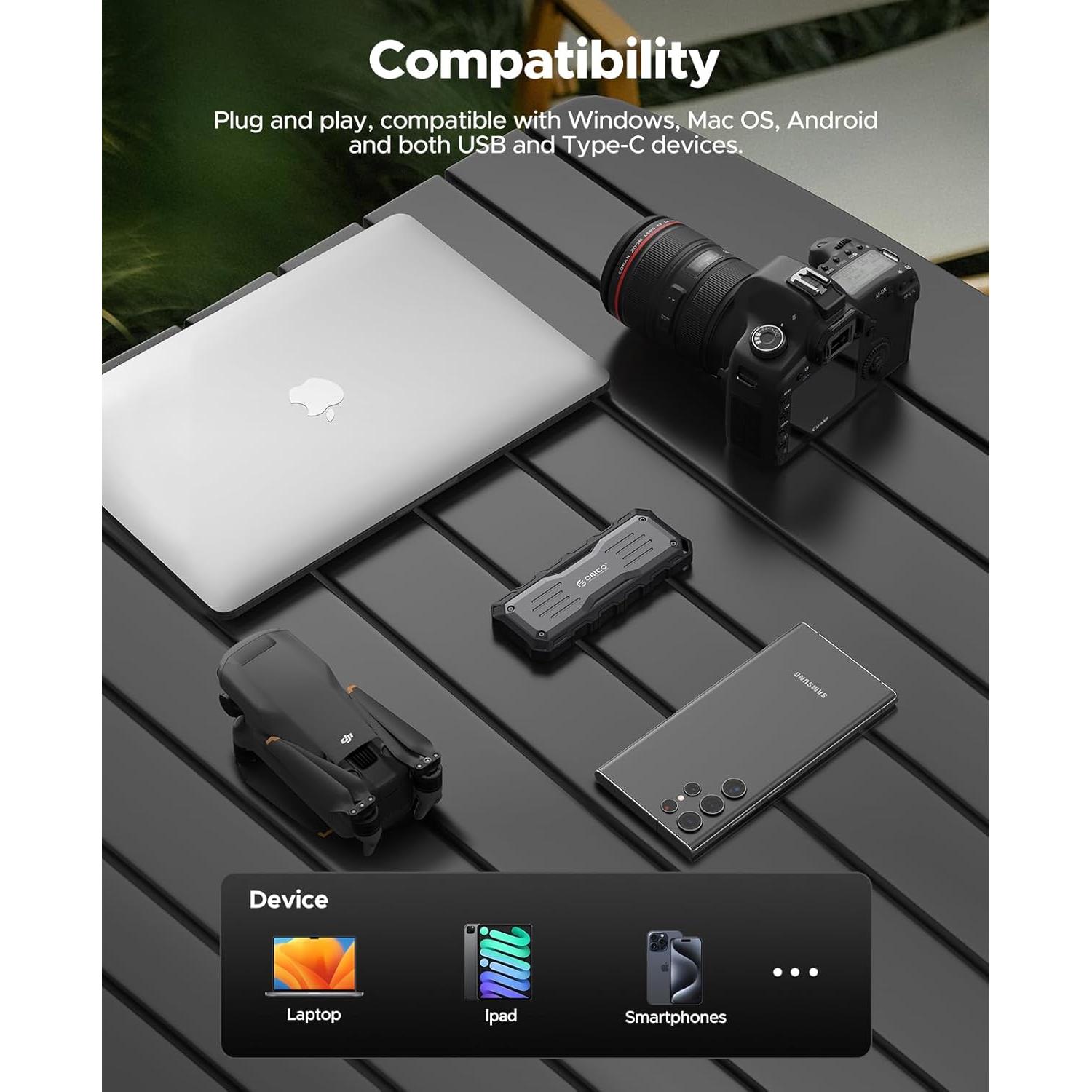 ORICO SSD Externo 2TB O20 USB 3.0 Resistente Impermeable