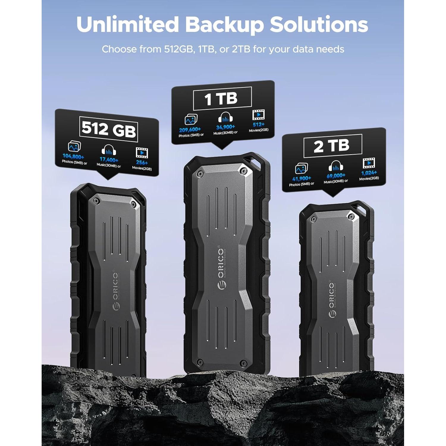 ORICO SSD Externo 2TB O20 USB 3.0 Resistente Impermeable