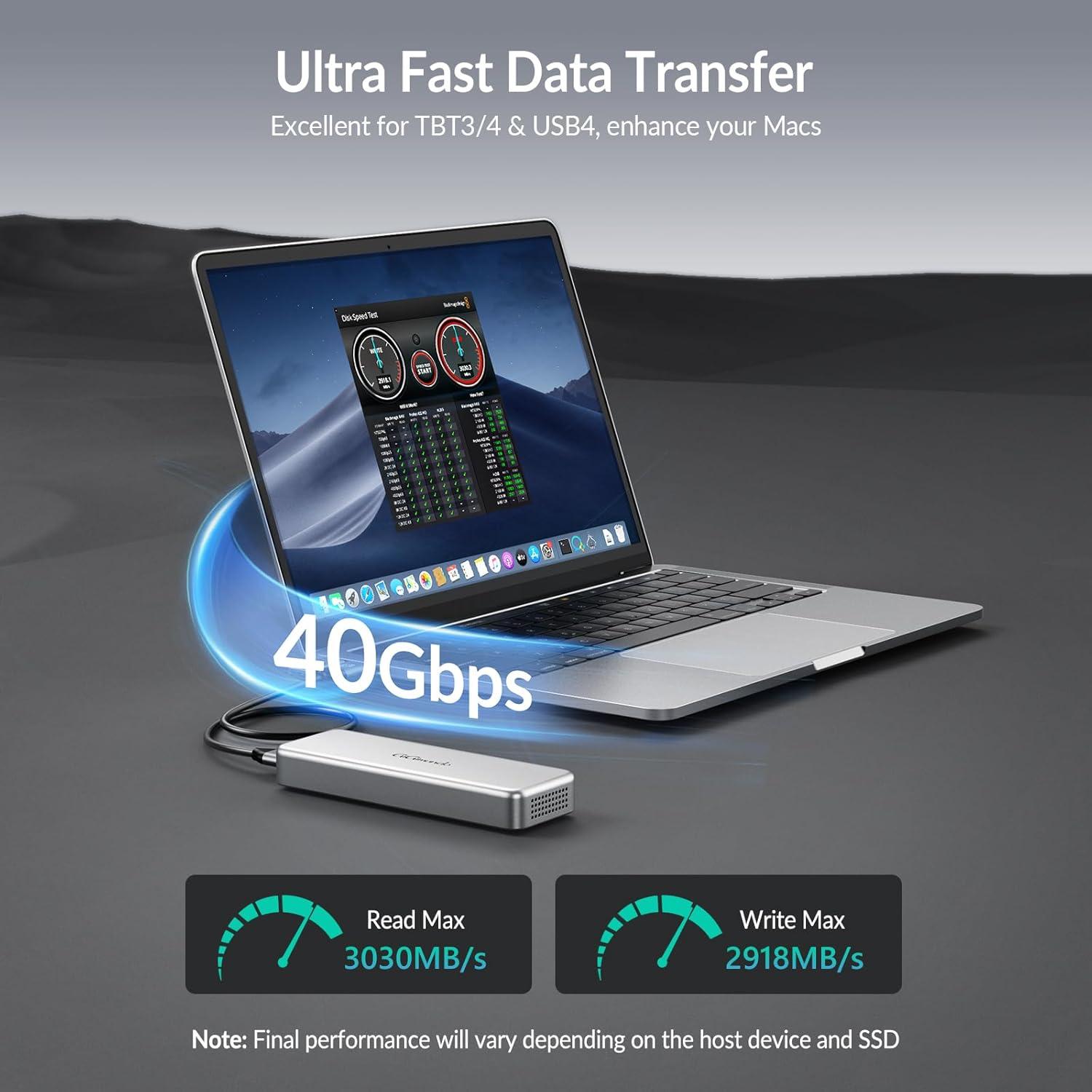 SSD portátil GiGimundo G40 2TB USB4 40Gbps con ventilador