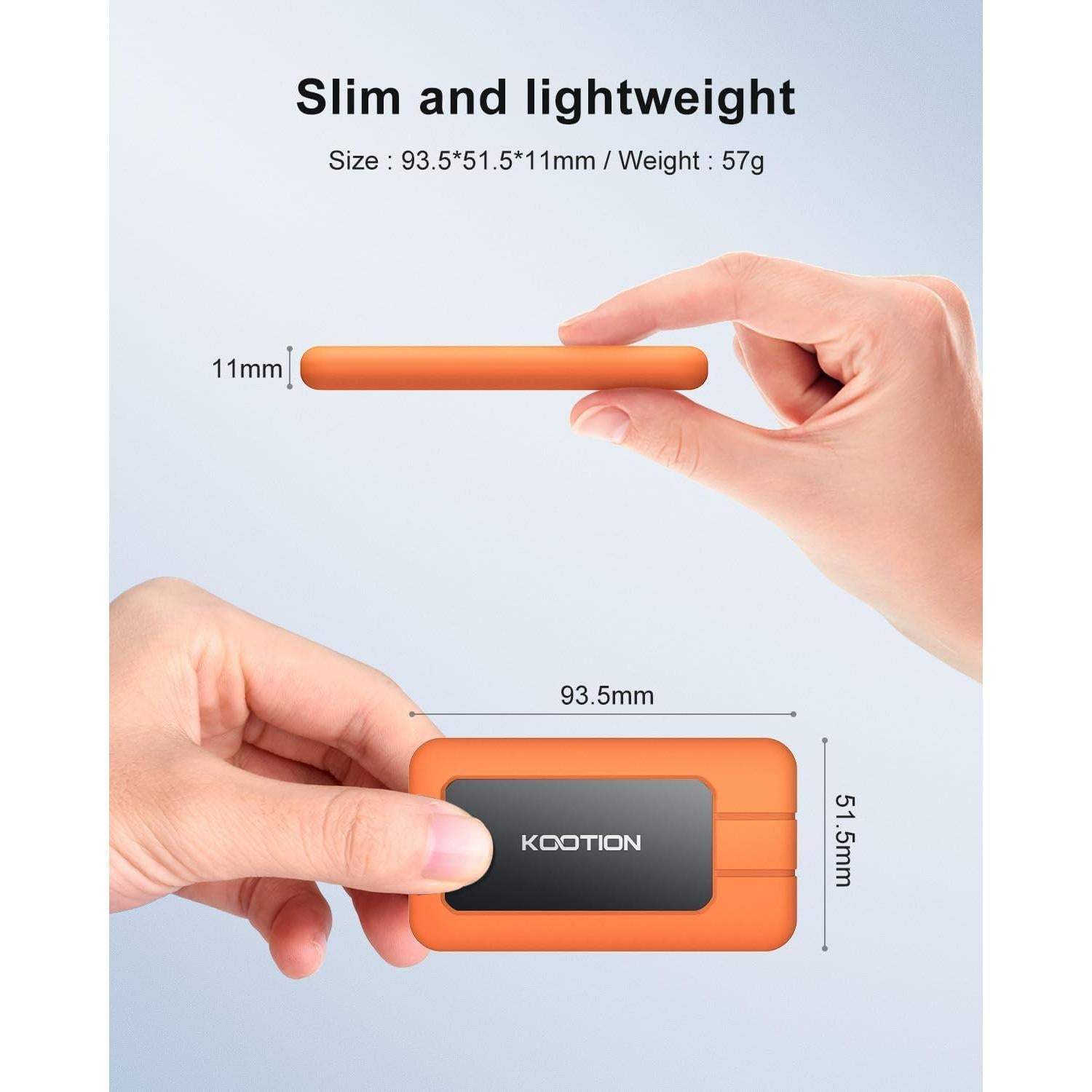 SSD Portátil KOOTION 1TB USB-C 2000MB/s Resistente al Agua