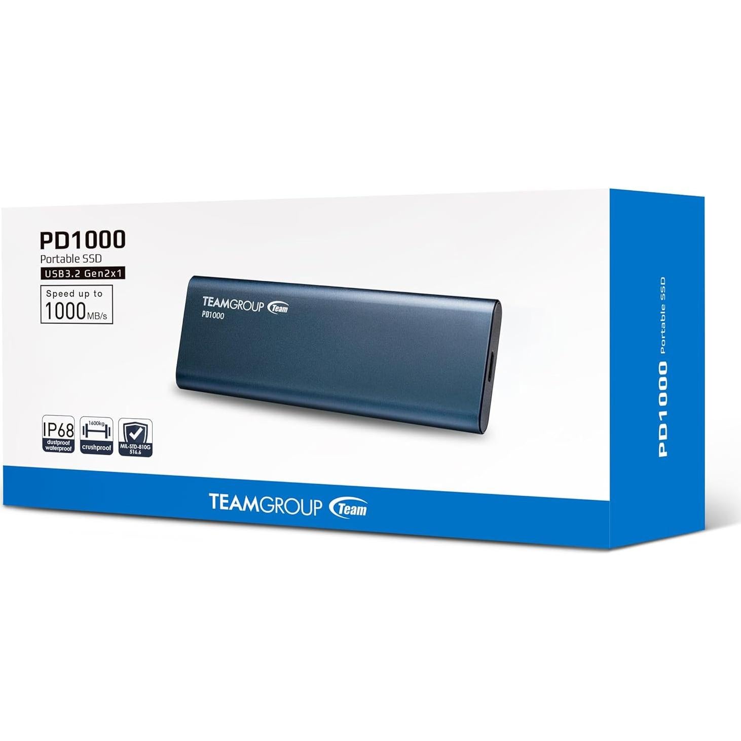 Disco Duro Sólido Externo TEAMGROUP PD1000 2TB USB 3.2 IP68