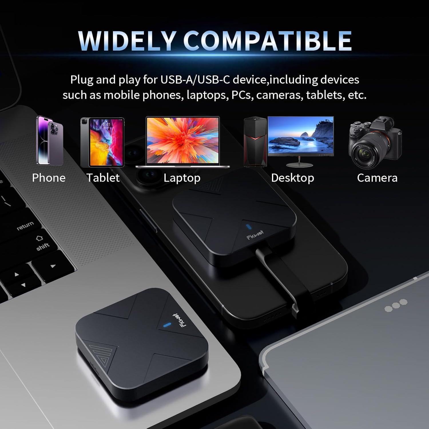 SSD Externo Fikwot FP70 500GB USB 3.2 1050MB/s Gris