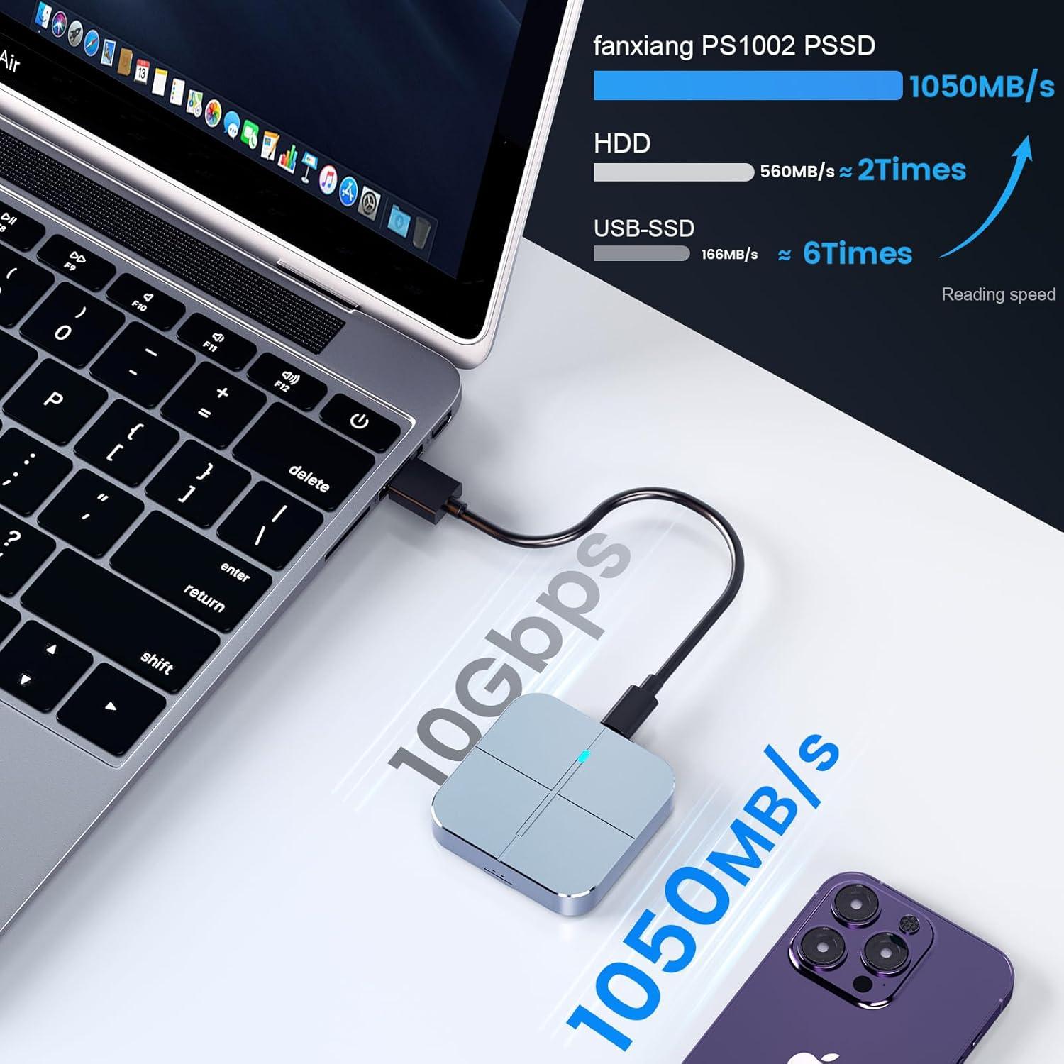 SSD Externo Fanxiang PS1002 1TB USB 3.2, Alta Velocidad