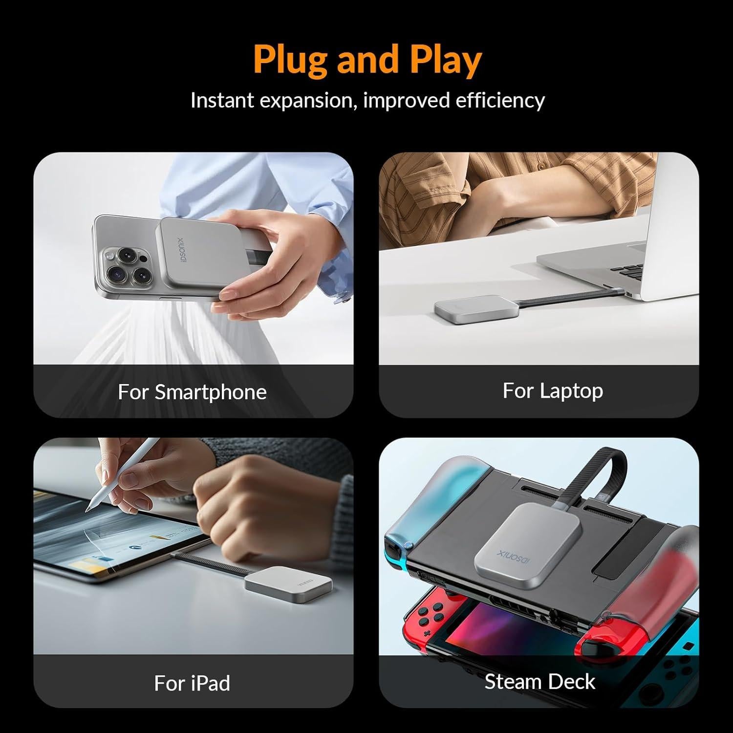 SSD Externo iDsonix 1TB Magnético USB-C 3.2, 2000MB/s