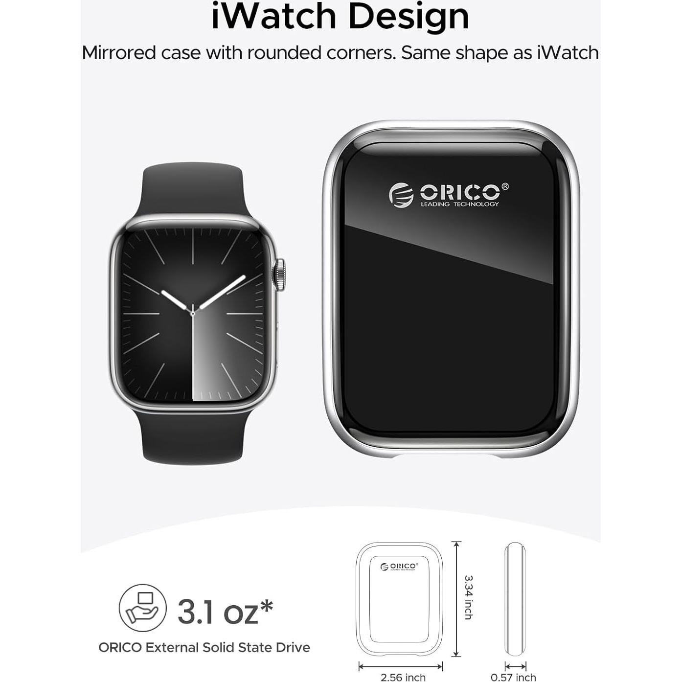 ORICO 1TB Portable SSD Up to 2000MB/s External Solid State Drive, USB 3.2 Gen 2x2 20Gbps with 2 in 1 USB C Cable, Compatibility with MacBook, iPad, iPhone 15, PSSD - A20