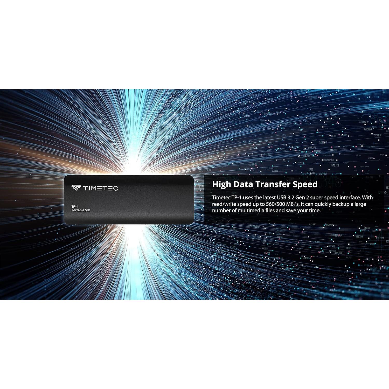 SSD Externo Portátil Timetec 2TB USB 3.2 Gen2 550MB/s