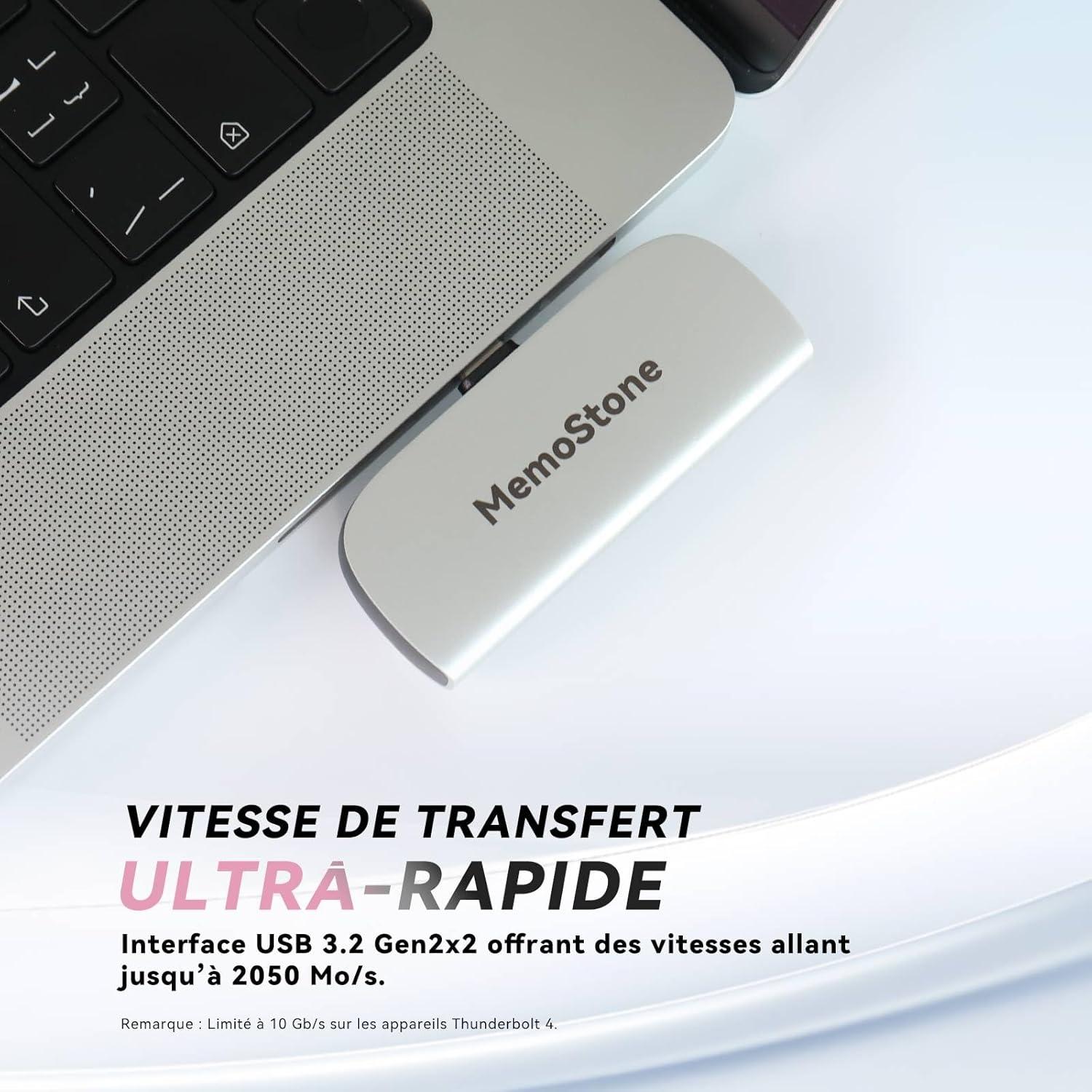 SSD Externo KingSpec 1TB USB-C 2000MB/s Alta Velocidad