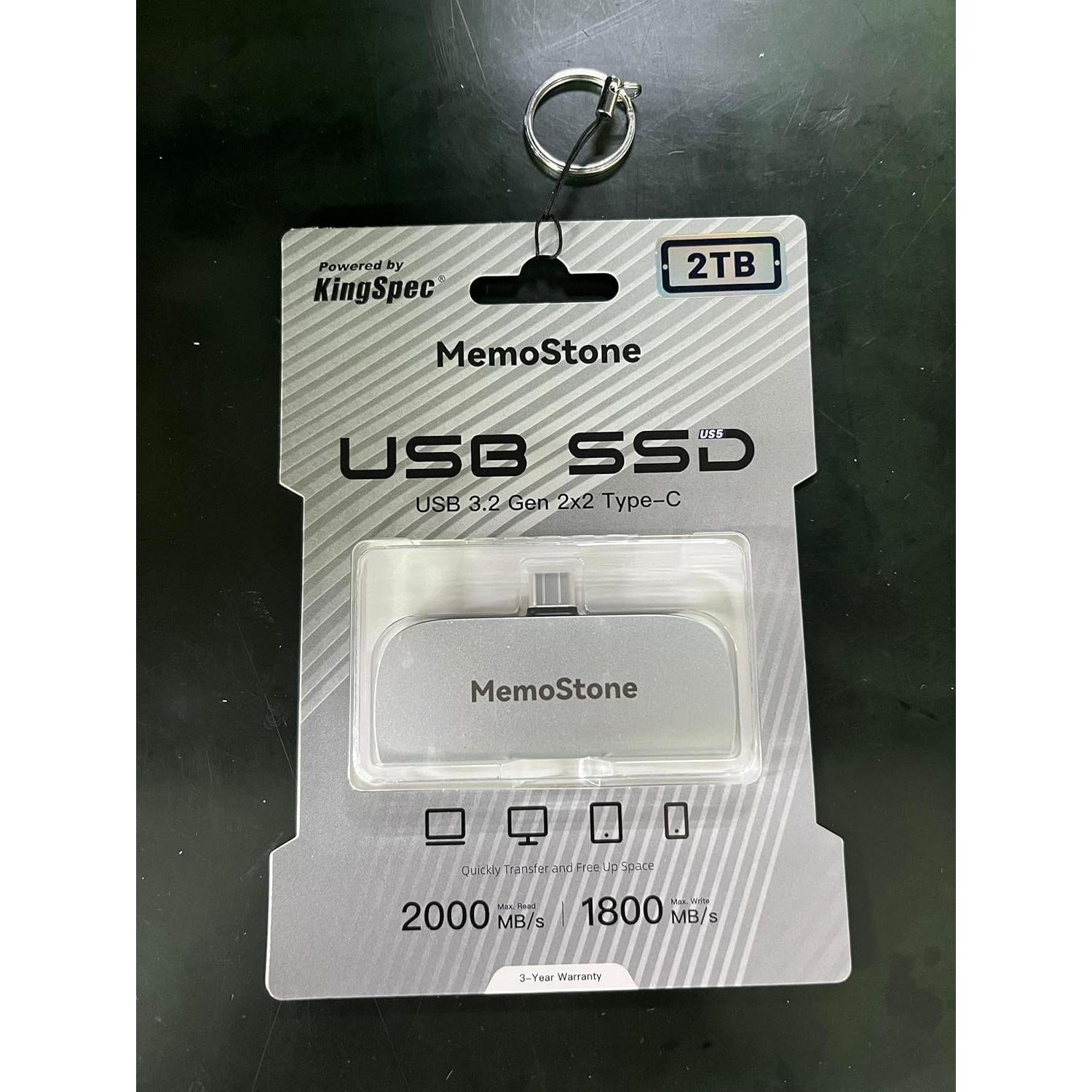 SSD Externo KingSpec 1TB USB-C 2000MB/s Alta Velocidad