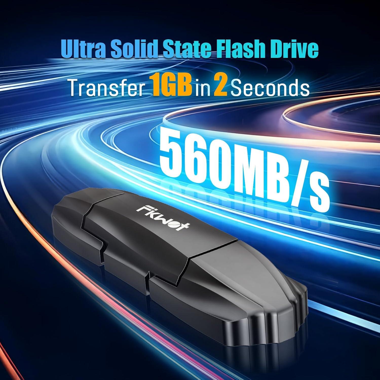 Unidad Flash SSD Externa Fikwot FU386 256GB USB 3.2 Tipo C