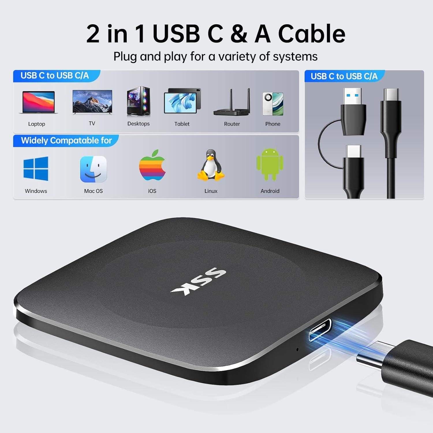 SSD Externo SSK 128GB USB 3.2 Gen 2 hasta 550MB/s