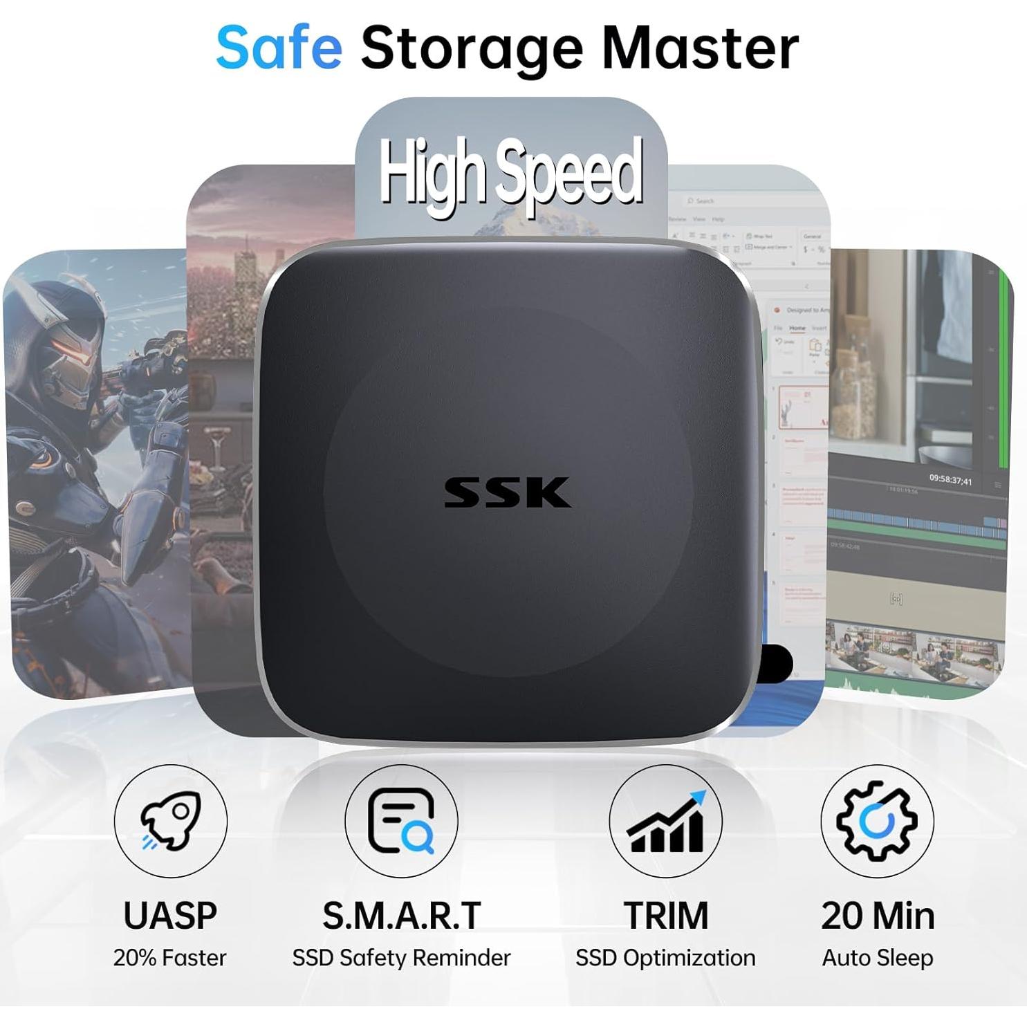 SSD Externo SSK 128GB USB 3.2 Gen 2 hasta 550MB/s