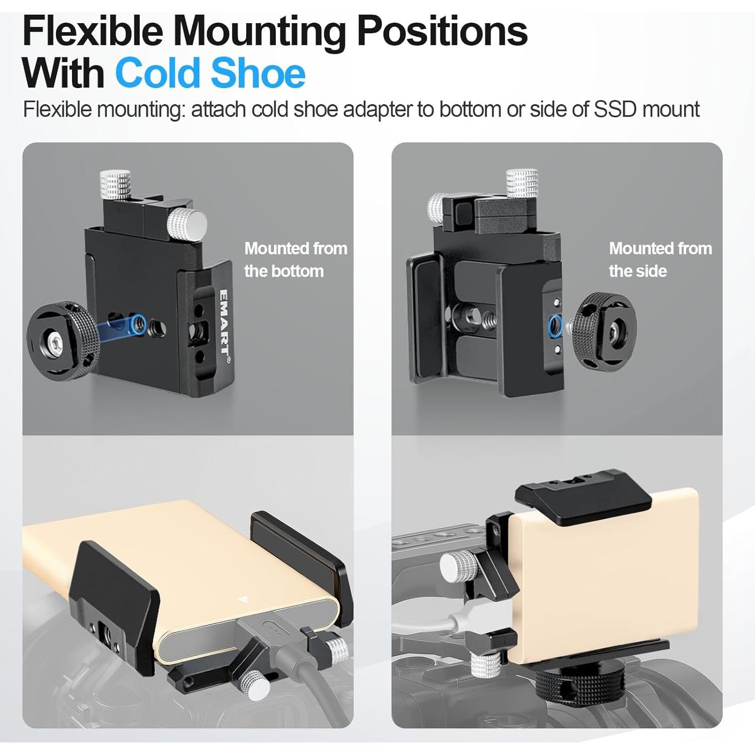 Soporte de Montaje EMART para SSD Ajustable 40-65mm