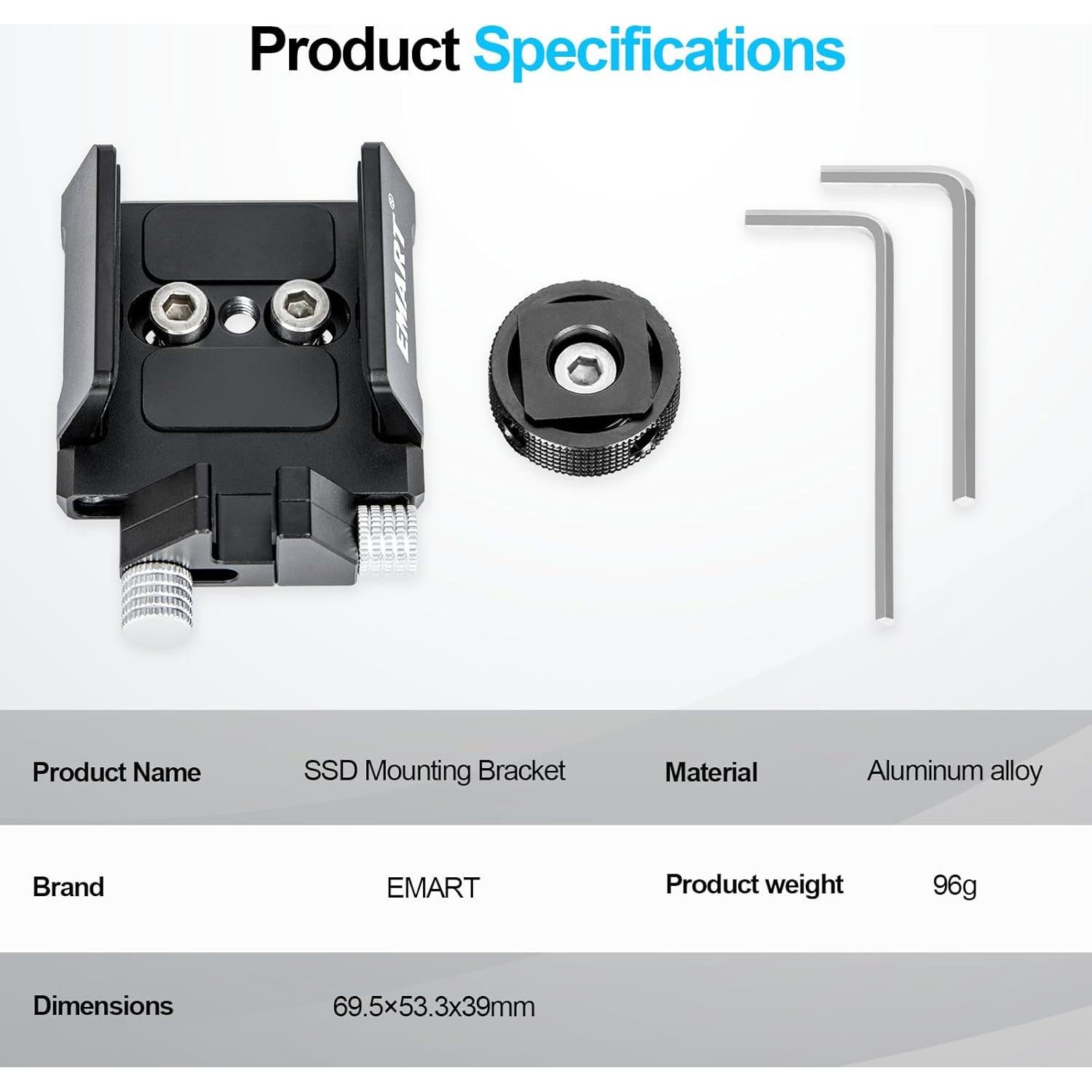 Soporte de Montaje EMART para SSD Ajustable 40-65mm