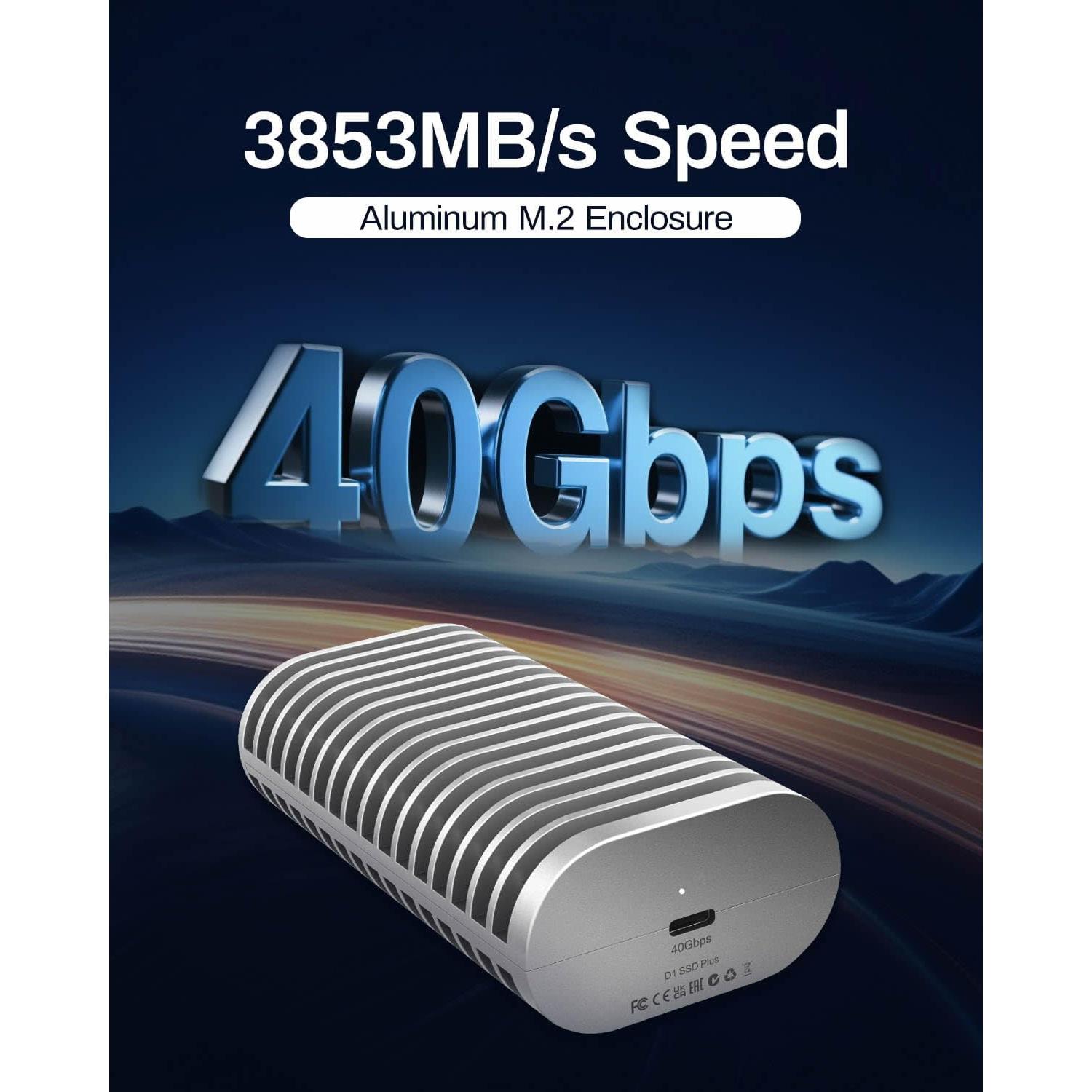 Caja M.2 SSD TERRAMASTER D1 SSD Plus 40Gbps Aluminio