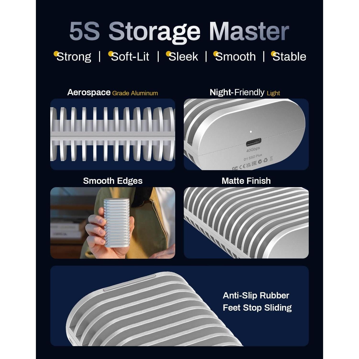 Caja M.2 SSD TERRAMASTER D1 SSD Plus 40Gbps Aluminio