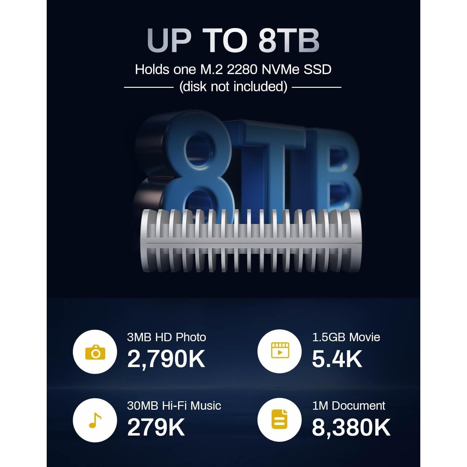 Caja M.2 SSD TERRAMASTER D1 SSD Plus 40Gbps Aluminio