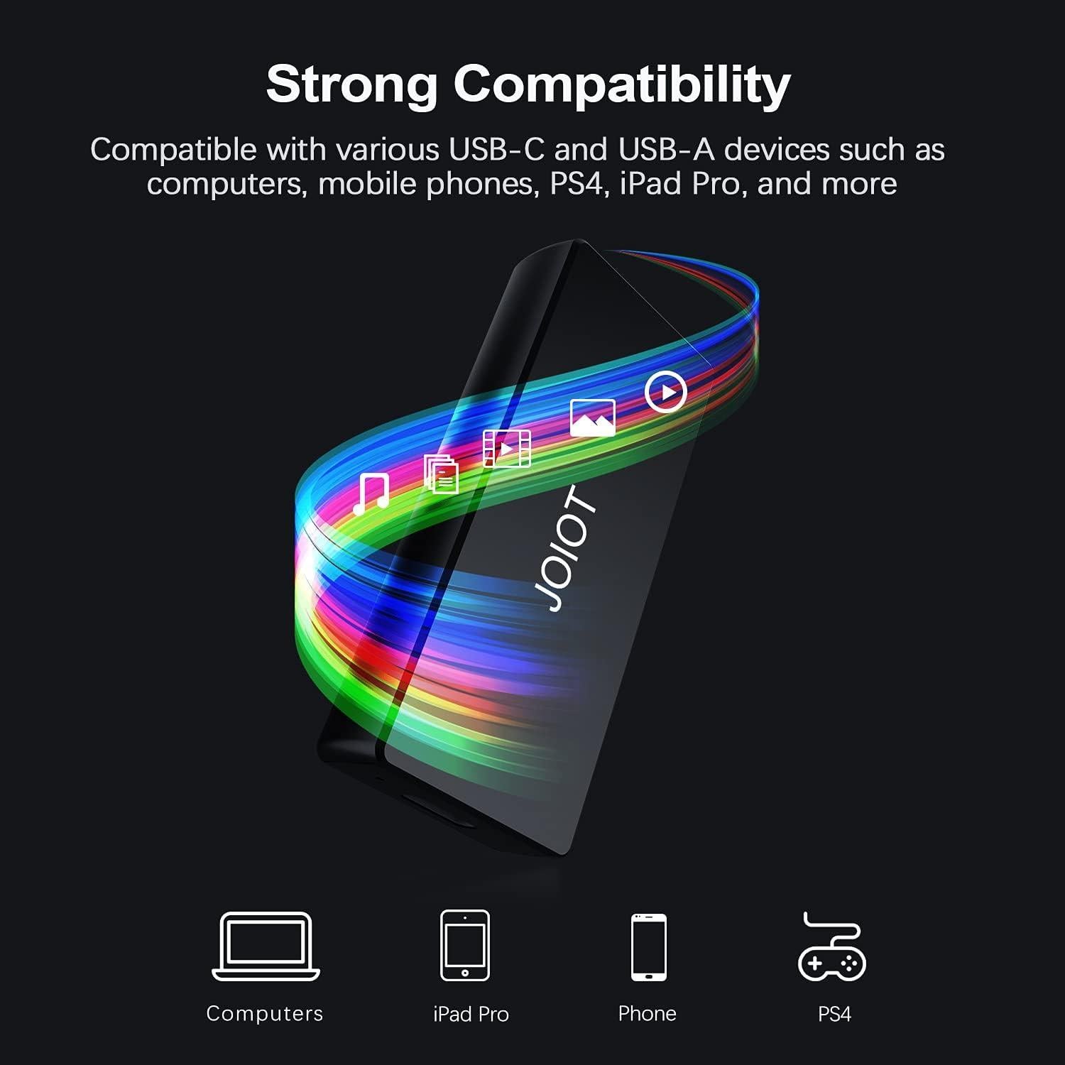 SSD Externo Portátil JOIOT 500GB USB 3.1 Tipo C Ultra-Ligero