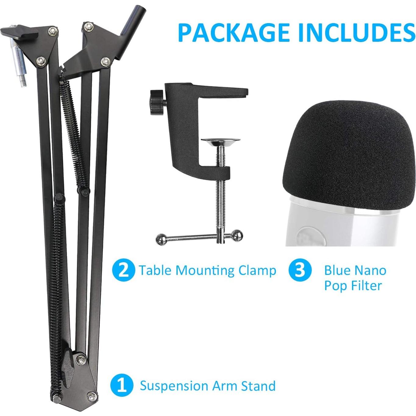 Soporte de Micrófono Yeti Nano YOUSHARES con Filtro Antipop