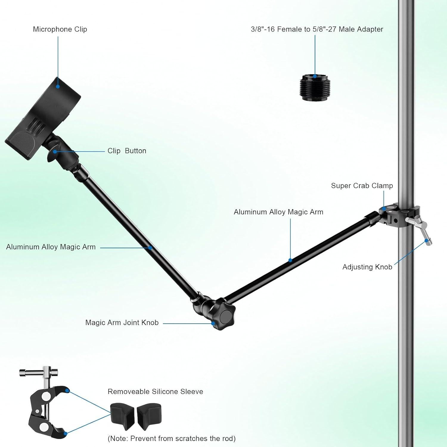 Soporte de Micrófono Ajustable MK0123 - Brazo Mágico 54.5 cm