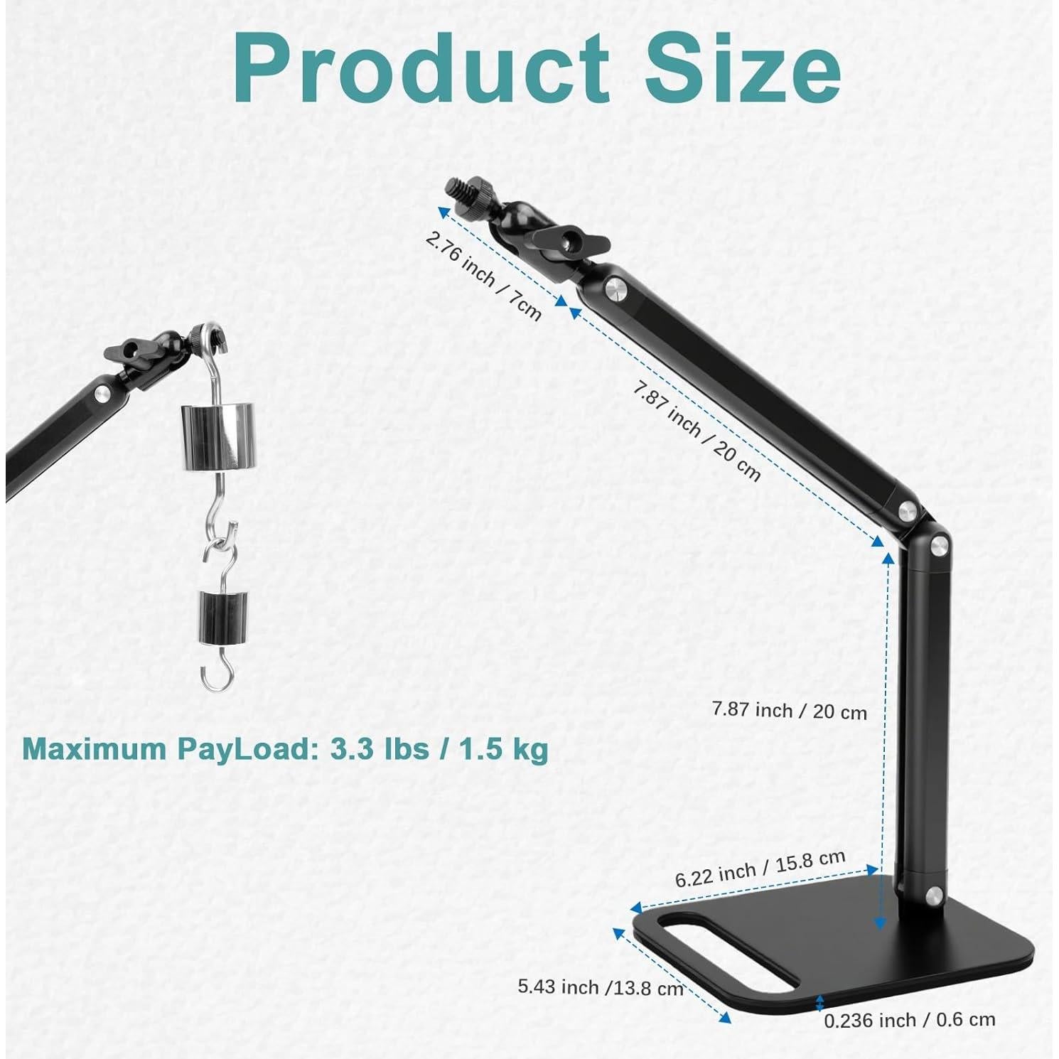 Soporte de Micrófono de Estudio MK0124 Ajustable Negro