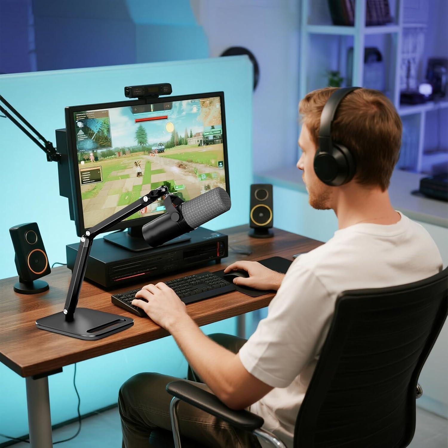 Soporte de Micrófono de Estudio MK0124 Ajustable Negro