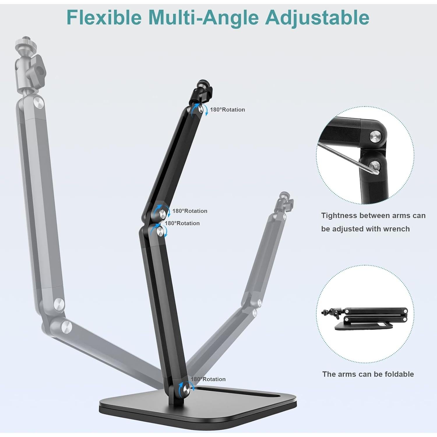 Soporte de Micrófono de Estudio MK0124 Ajustable Negro