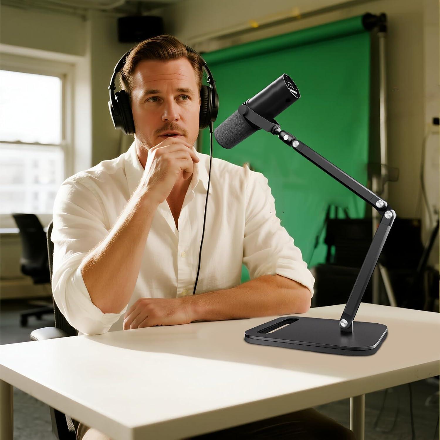 Soporte de Micrófono de Estudio MK0124 Ajustable Negro