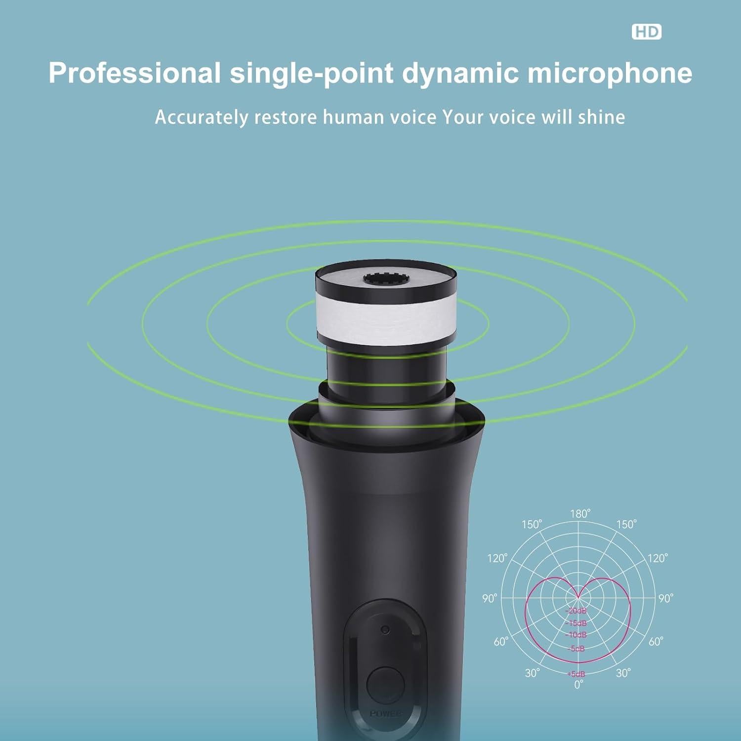 Micrófono Inalámbrico USB HONCAM Dinámico de Mano 153g